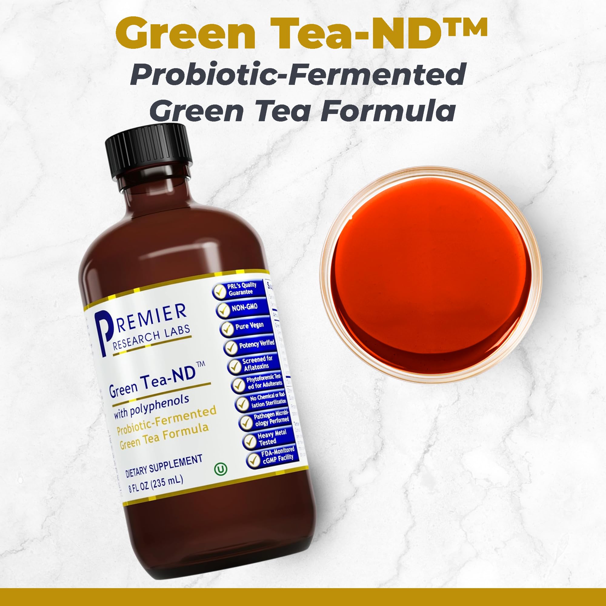 Premier Research Labs Green Tea-ND - Probiotic Fermented Green Tea Extract Supplement with ECGC, Camellia Sinensis Liquid, Supplement Drops for Adults, Vegan Friendly - 8 Fl Oz Bottle Premier Research Labs buy supplements canada