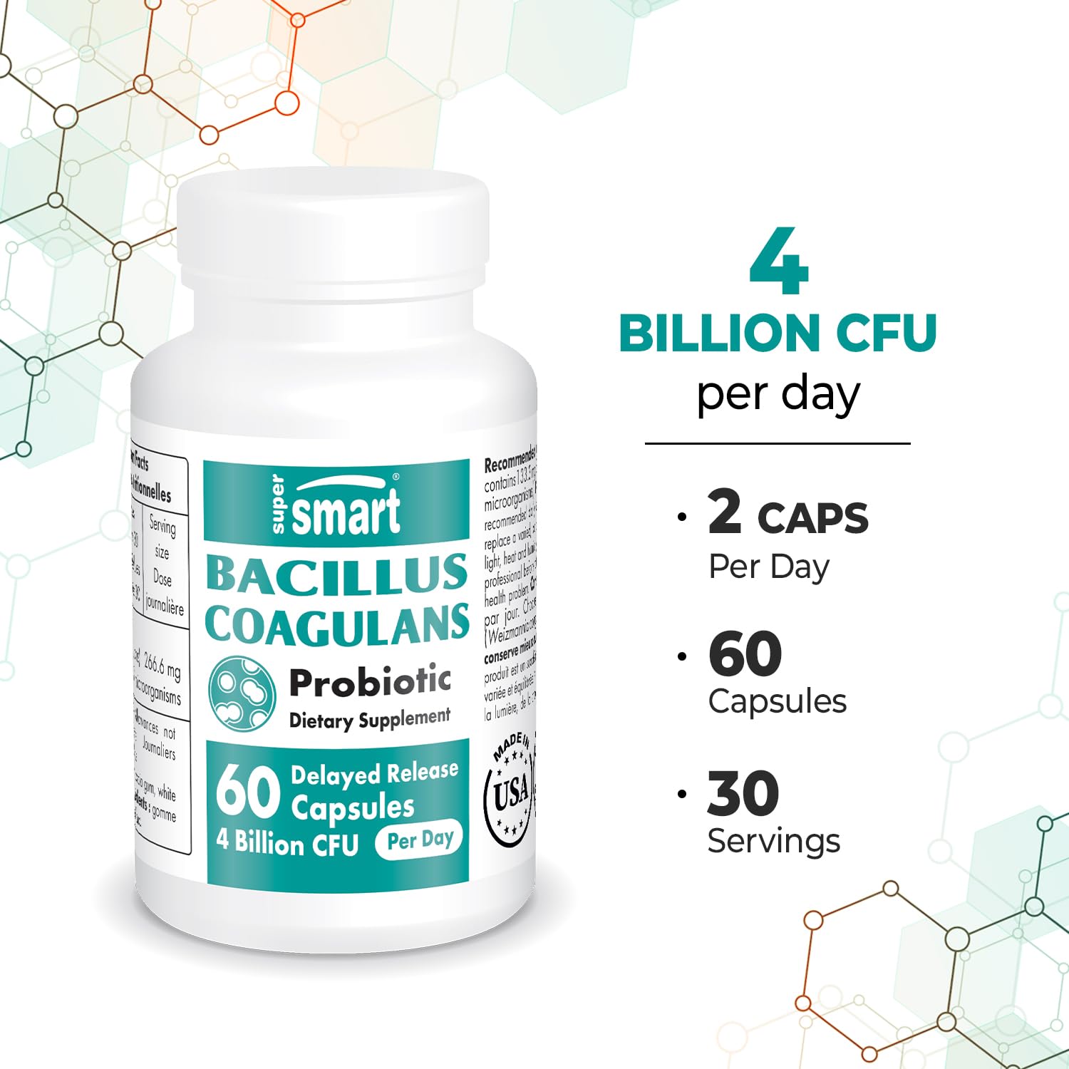 Supersmart - Bacillus Coagulans Probiotic 4 Billion CFU per Day (High Absorption) Supersmart buy supplements canada