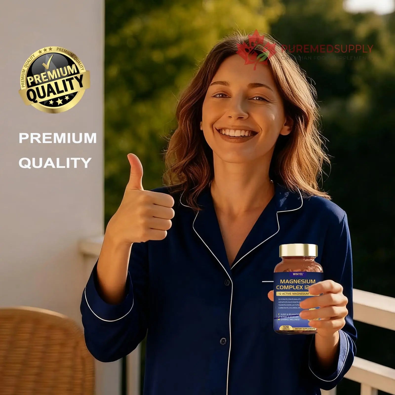 Magnesium Complex 700mg 12 in 1 Magnesium Supplement with Glycinate, Citrate, Malate | Sleep, Calm, Muscle Relaxation, Heart Health Support | Vegan 120 Capsules WINYEL buy supplements canada