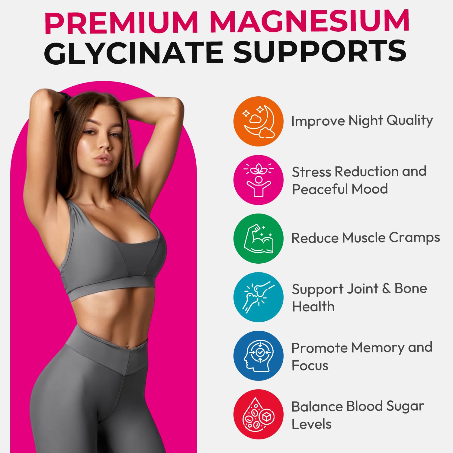 Magnesium Glycinate Gummies 600mg, High Absorption Magnesium Gummies, Black Currant Oil, Calcium, Vitamin B6, Sugar Free Chews for Adults & Kids Relaxation, Stress Relief, Night Rest CNFHDI buy supplements canada