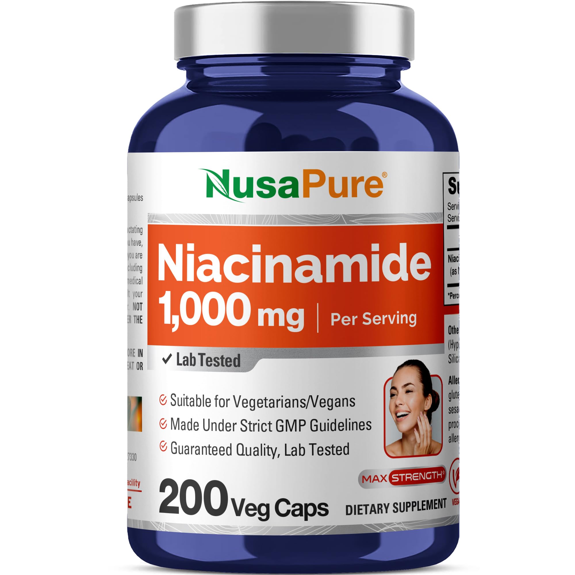 NusaPure Niacinamide 1000mg 200 Veggie Capsules (Non-GMO, Vegan) Flush Free NusaPure buy supplements canada