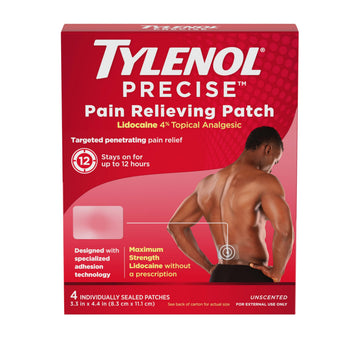 Tylenol Precise Pain Relieving Patches, Large Topical Analgesic Patches + Maximum OTC Strength Lidocaine Penetrates, Targeted Relief Ideal for Shoulder, Back & Knee Pain, Unscented, 4 ct Tylenol buy supplements canada