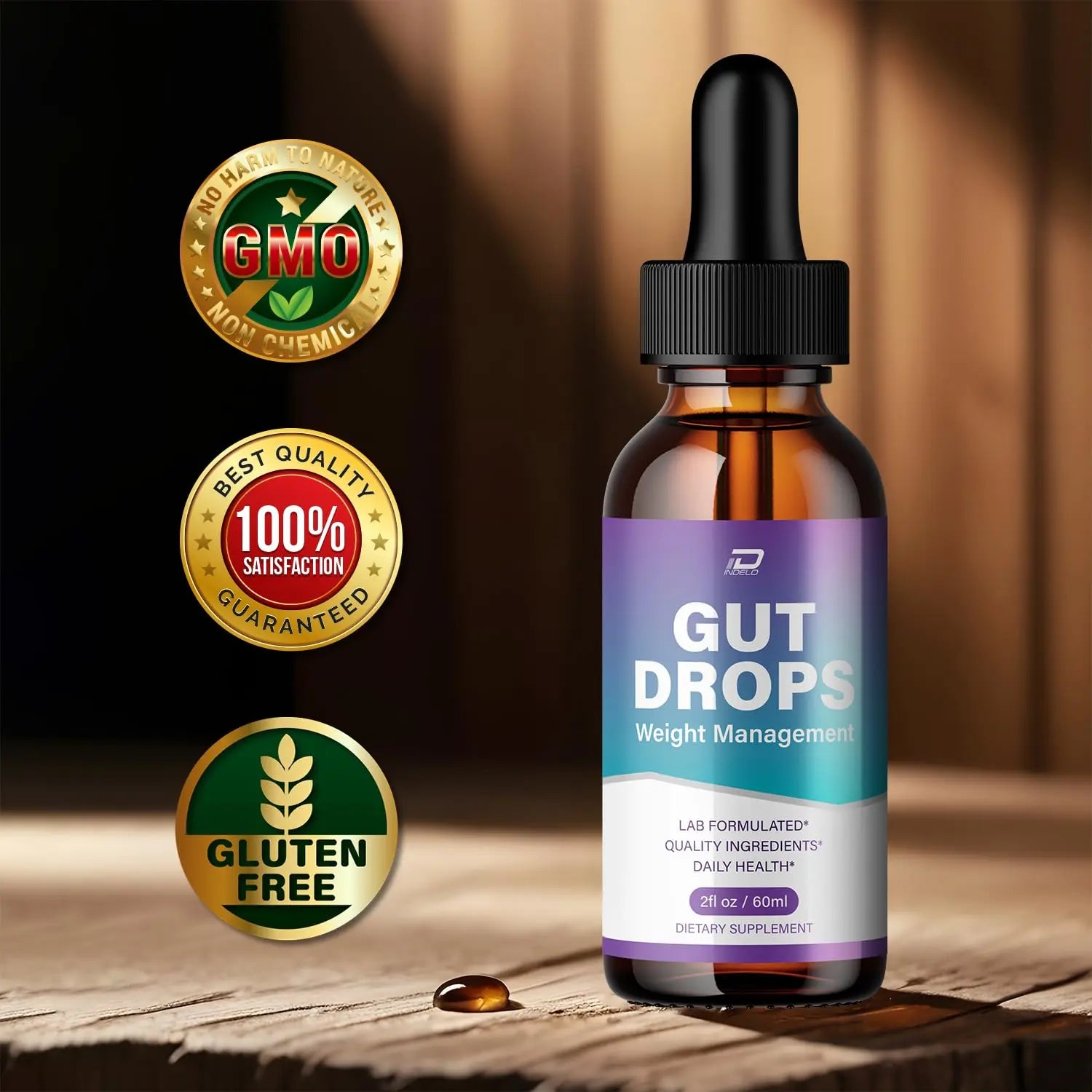 Indelo Gut Drops Healthy Formula – GutDrops All Natural Healthy Levels - Extra Strength Liquid, Reviews (1 Pack – 1 Month Supply) Indelo buy supplements canada