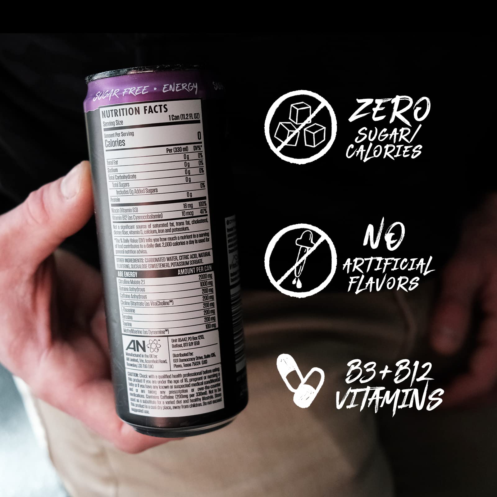 ABE Energy + Performance Sugar Free Energy Drink - All Black Everything Drink ABE all black everything buy supplements canada