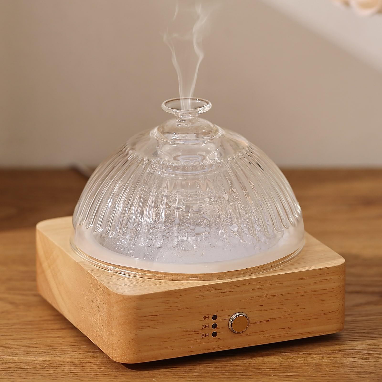 Lecdura Glass Essential Oil Diffuser with Glass Reservoir & Wood Base - Plastic Free, 200ml Lock Lecdura buy supplements canada