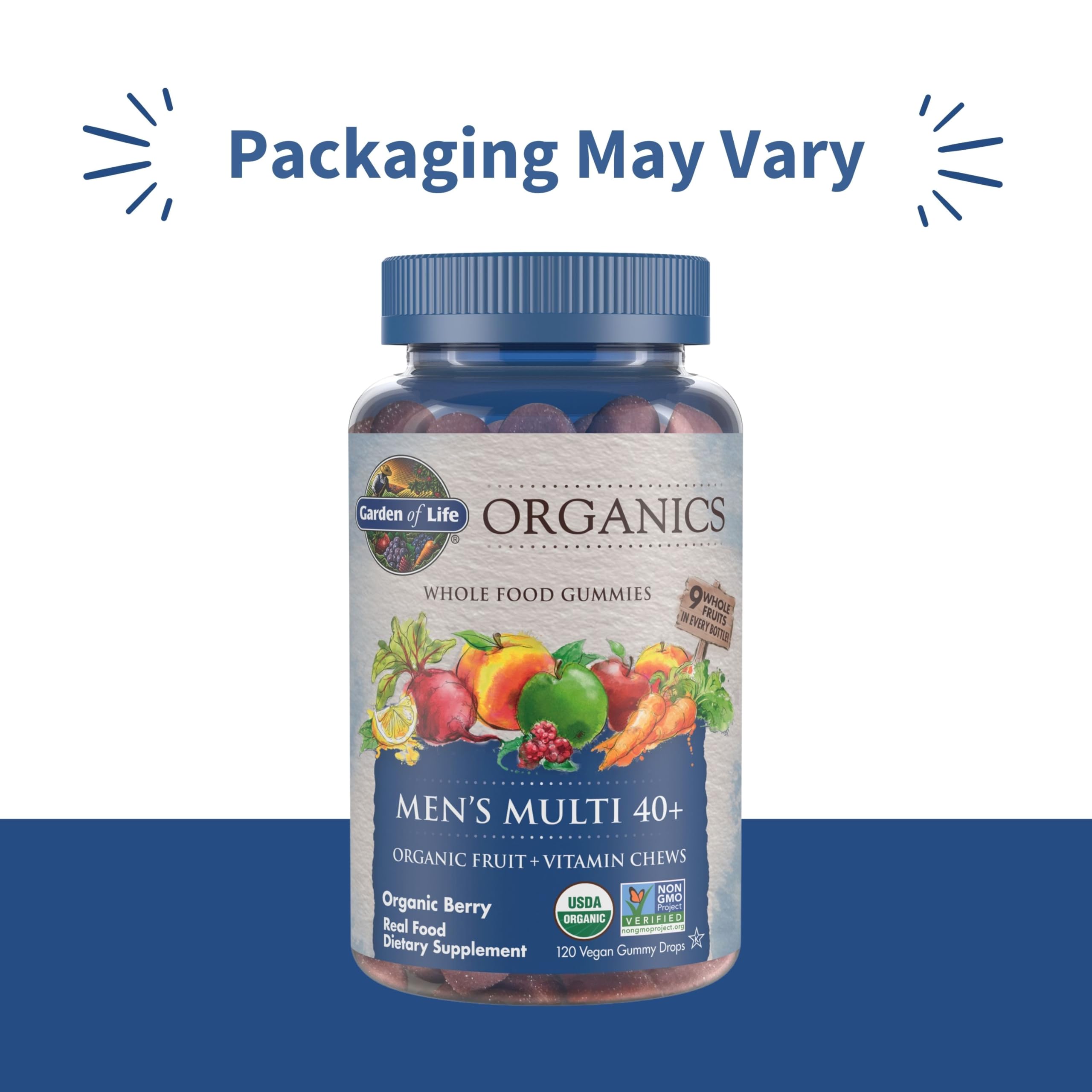 Garden of Life Organics Men 40+ Gummy Vitamins - Berry - Certified Organic, Non-GMO, Vegan, Kosher Complete Multi Garden of Life buy supplements canada
