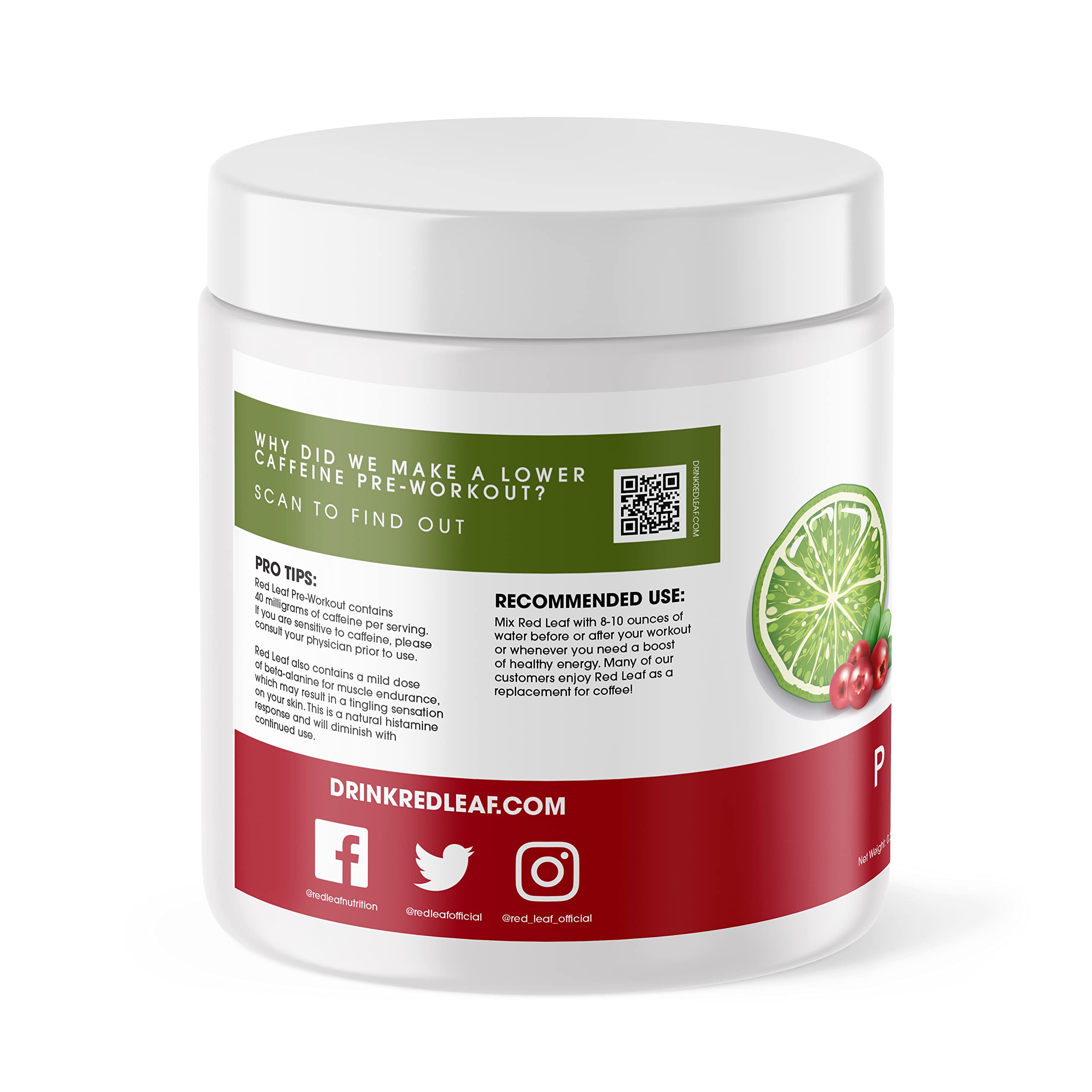Red Leaf Pre Workout Energizer Powder, BCAA's, Beta-Alanine, Amino Acids and Green Tea Red Leaf buy supplements canada