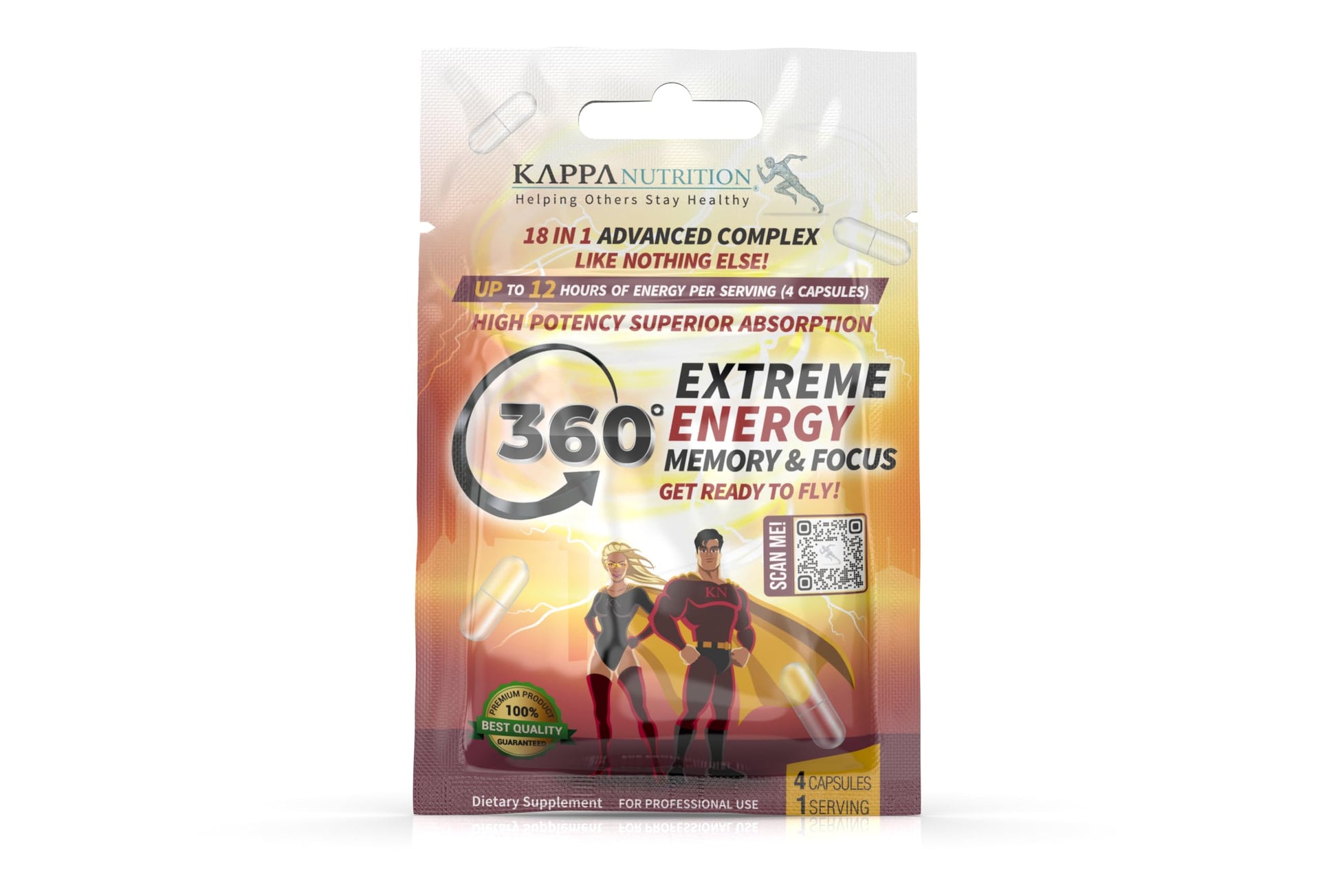 360 Extreme Energy, Memory & Focus (1 Display 20 Sachets (4 Capsules ea) KAPPA NUTRITION buy supplements canada
