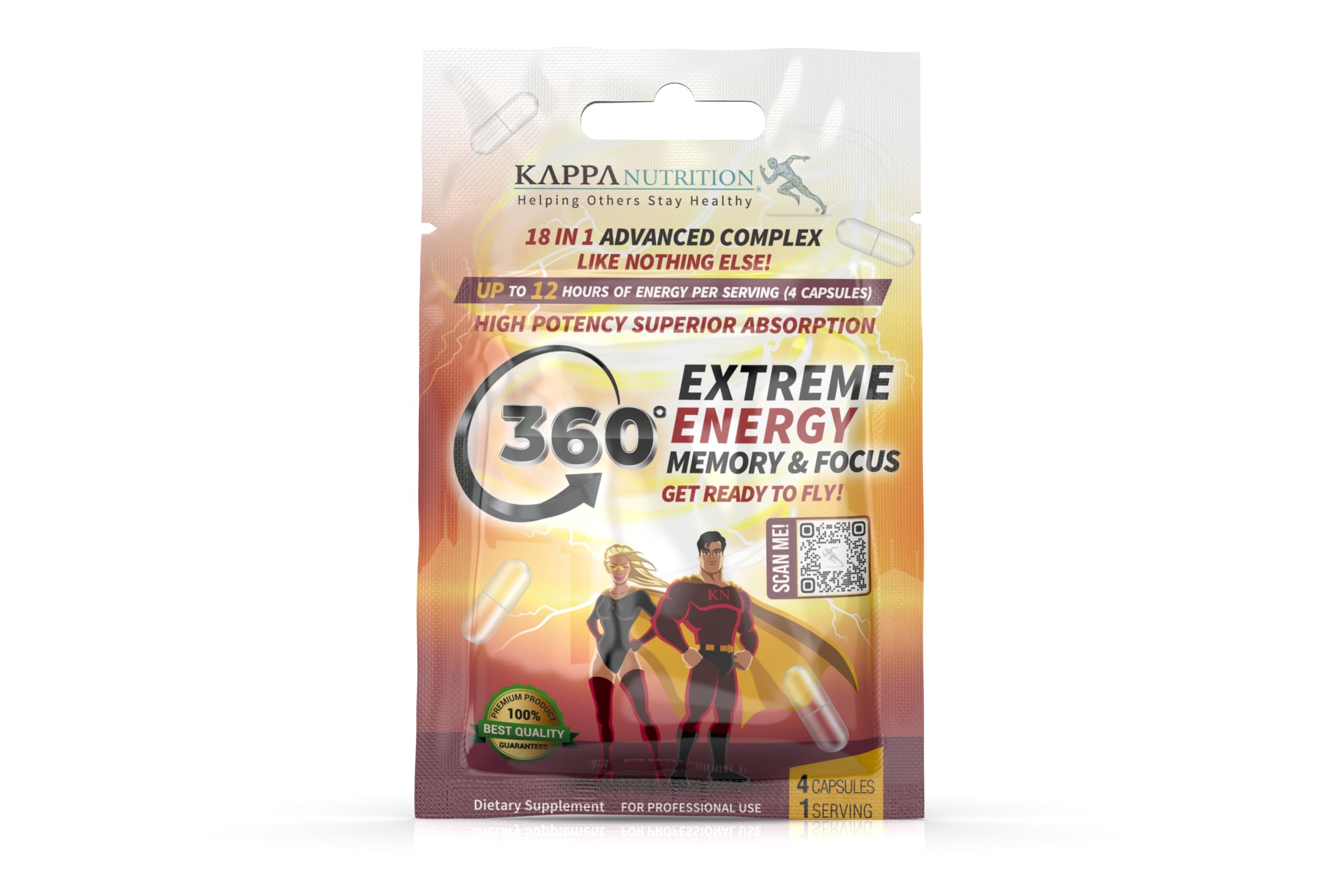 360 Extreme Energy, Memory & Focus (1 Display 20 Sachets (4 Capsules ea) KAPPA NUTRITION buy supplements canada
