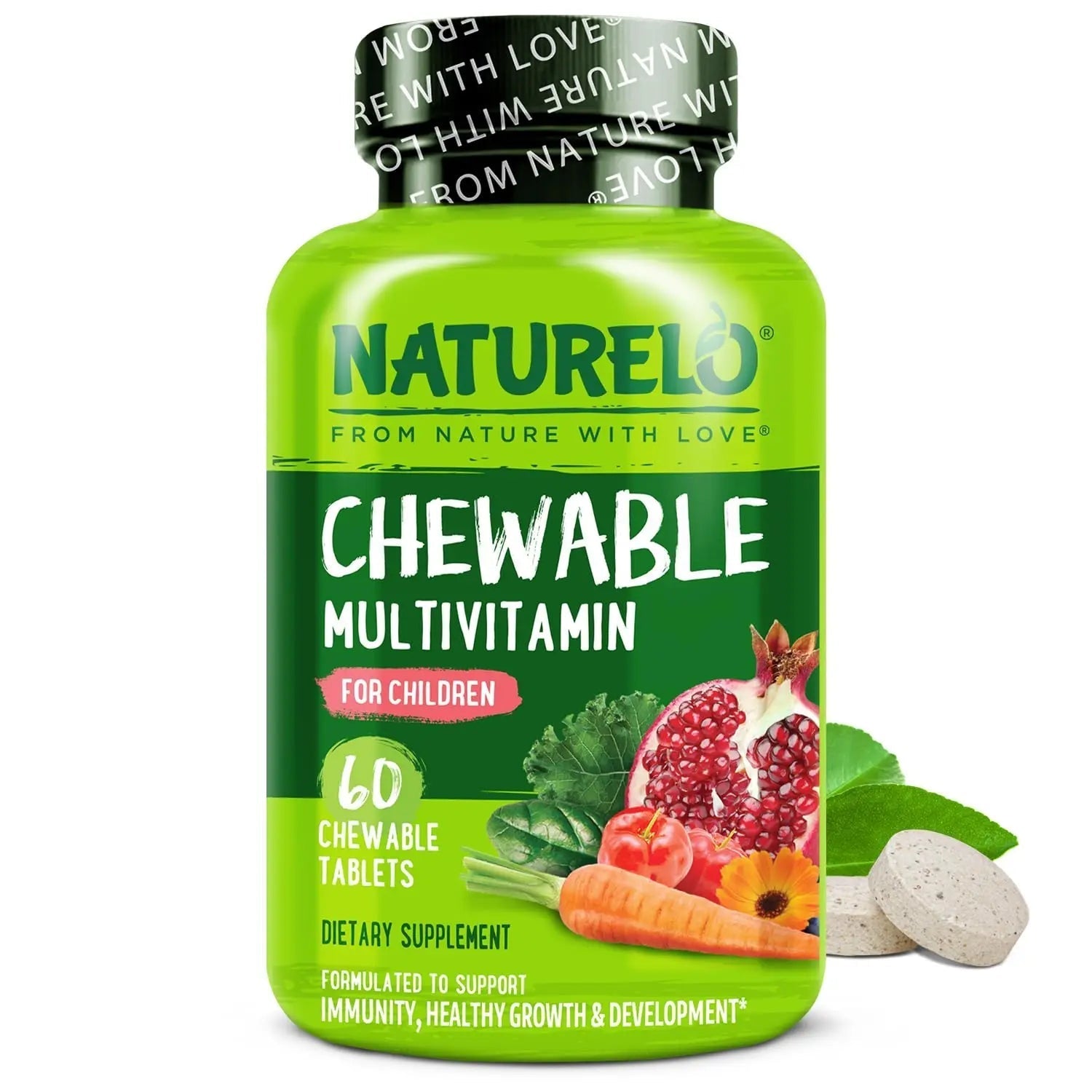 NATURELO Chewable Vitamin for Kids Multivitamin with Whole Food Organic Fruit Blend - 60 Tablets for Children NATURELO buy supplements canada