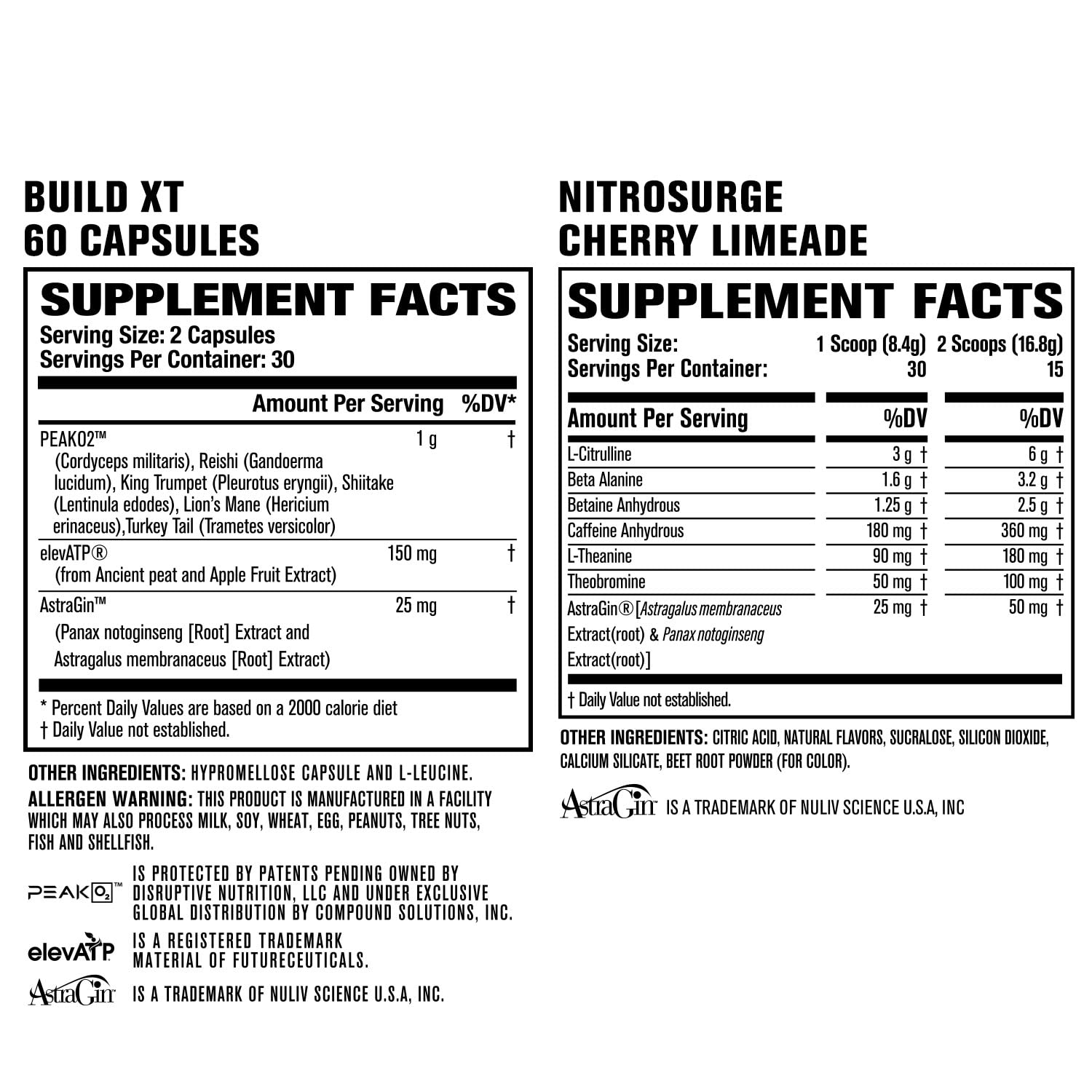 Jacked Factory Nitrosurge Pre-Workout in Cherry Limeade & Build XT Muscle Building Jacked Factory buy supplements canada