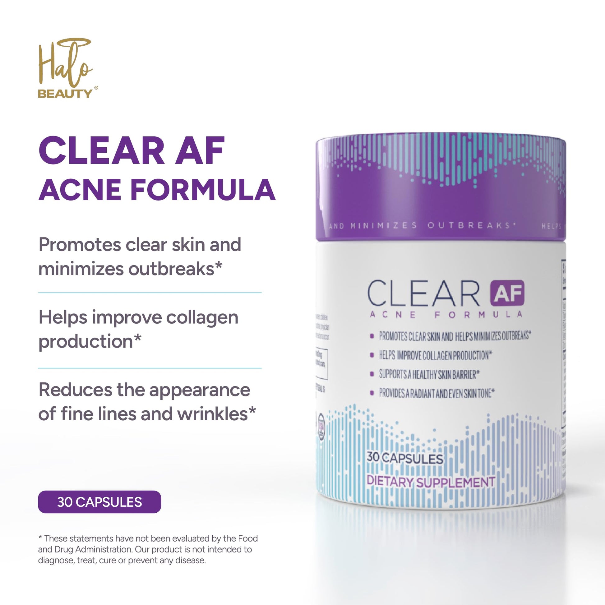 Clear AF Clear Skin Supplement | Skin Barrier Hydration & Clear Complexion Support with Vegan Ceramides, Zinc, Vitamin D3, B6, Riboflavin & Thiamine | Vegan Capsules | 30-Day Supply Clear AF buy supplements canada
