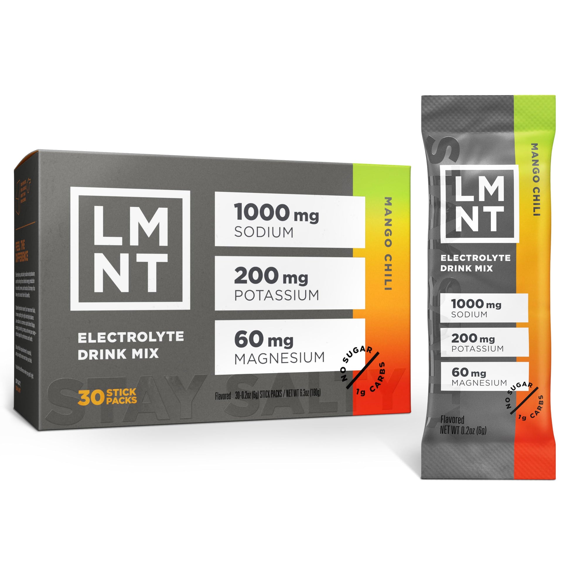 LMNT Zero Sugar Electrolytes - Mango Chili Salt | Drink Mix | 30 Count Drink LMNT buy supplements canada