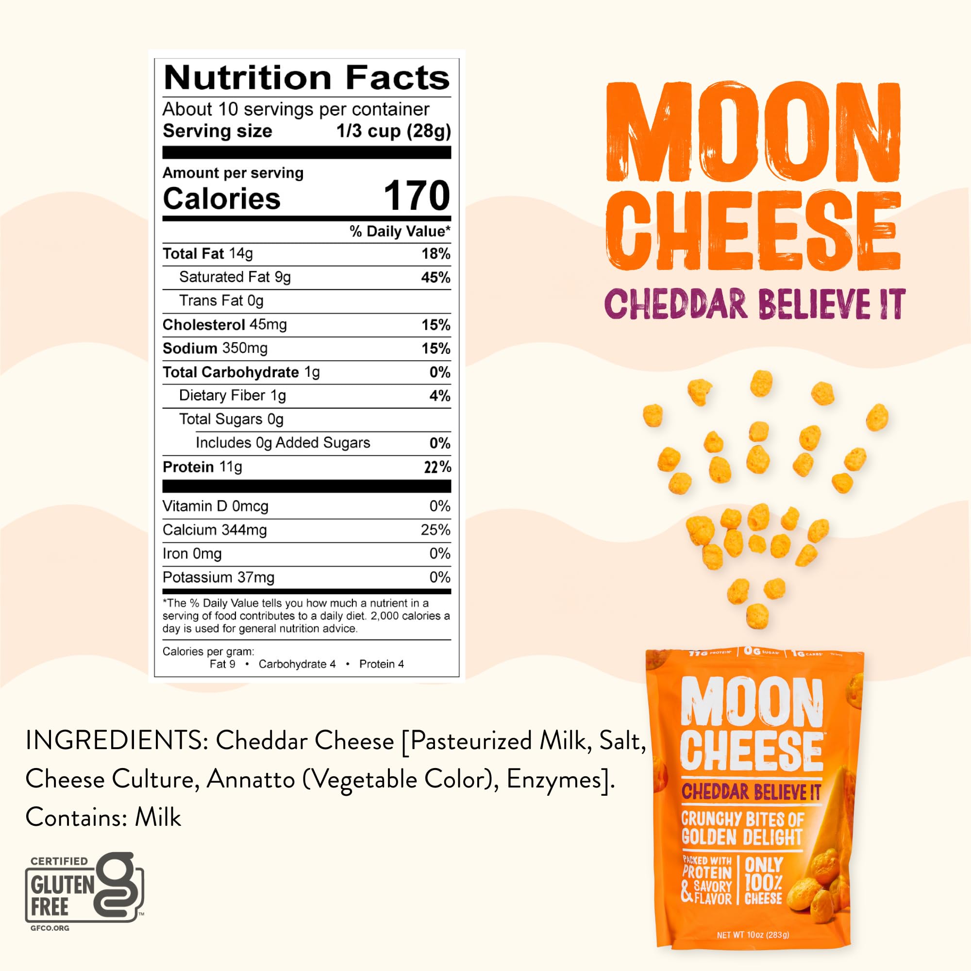 Moon Cheese Cheddar Believe It, 10 Ounce, 2-Pack, Crunchy, Protein-Rich Cheese Snack, Keto Friendly, 100% Real Cheese Moon Cheese buy supplements canada