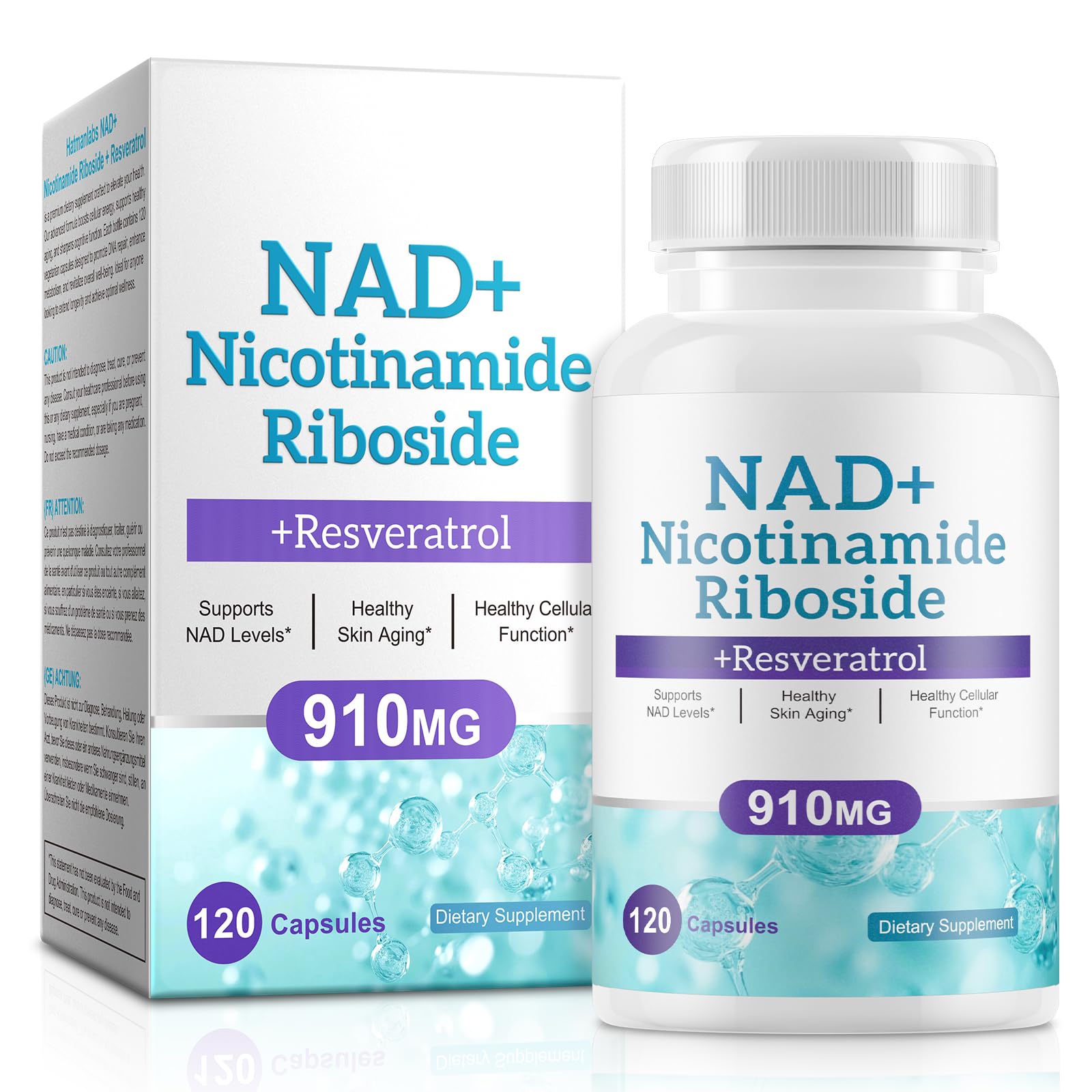 Daiasns NAD Supplement for Men and Women - Liposomal Nicotinamide Riboside, Quercetin, NAD+ Supplement with Resveratrol 910mg - Supports Muscle, Brain, Energy, 120 Capsules Daiasns buy supplements canada