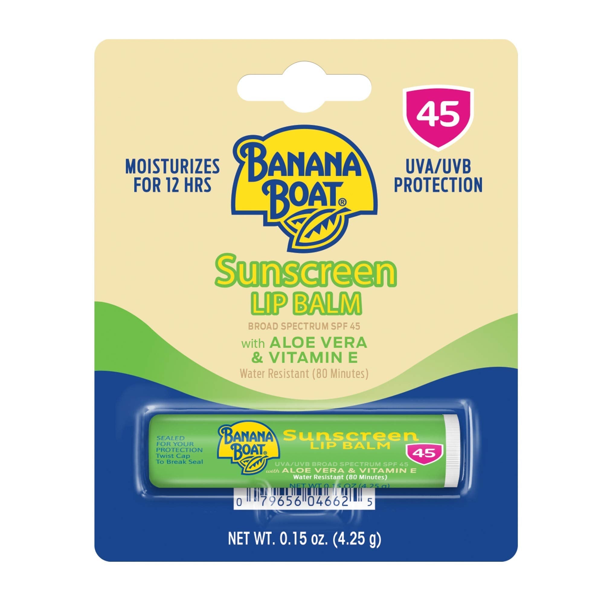 Banana Boat SPF Lip Balm with Aloe Vera & Vitamin E,0.15oz | Beach Essentials,Moisturizing Lip Sunscreen SPF 45 Banana Boat buy supplements canada