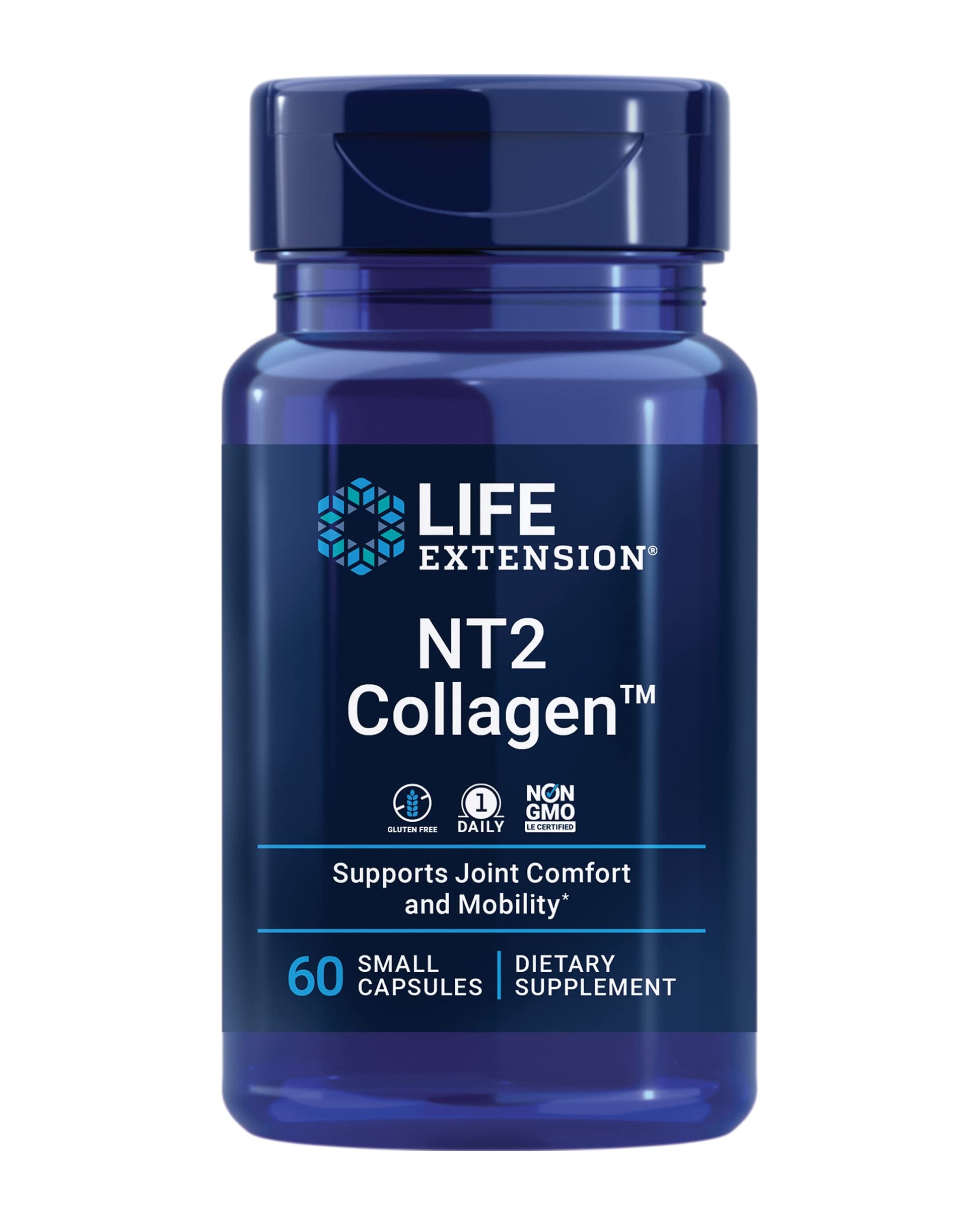Life Extension NT2 Collagen™, Joint Health Supplement for Joint Comfort & Mobility, Gluten-Free, Non-GMO, 1 Daily, 60 Small Capsules Life Extension buy supplements canada
