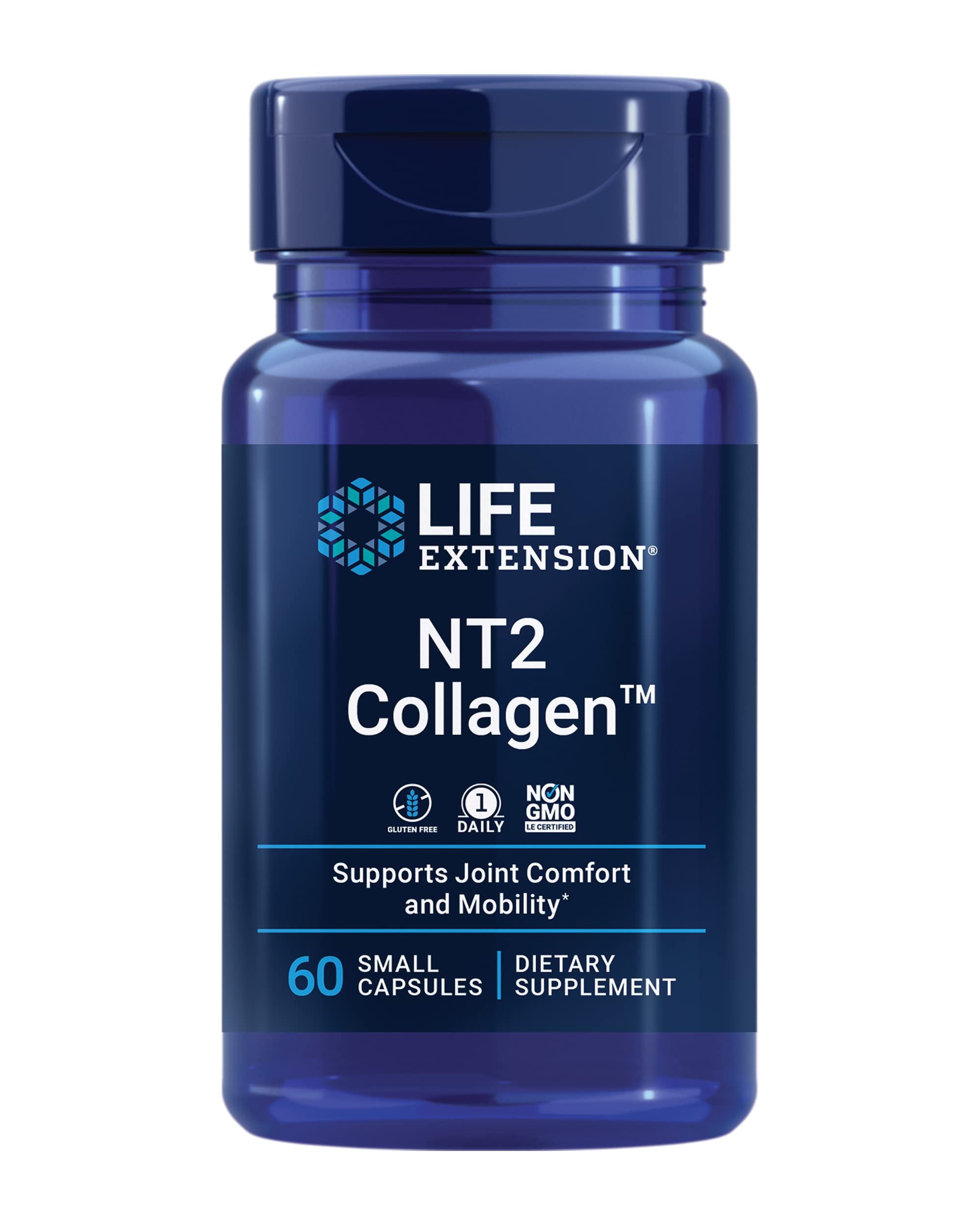 Life Extension NT2 Collagen™, Joint Health Supplement for Joint Comfort & Mobility, Gluten-Free, Non-GMO, 1 Daily, 60 Small Capsules Life Extension buy supplements canada