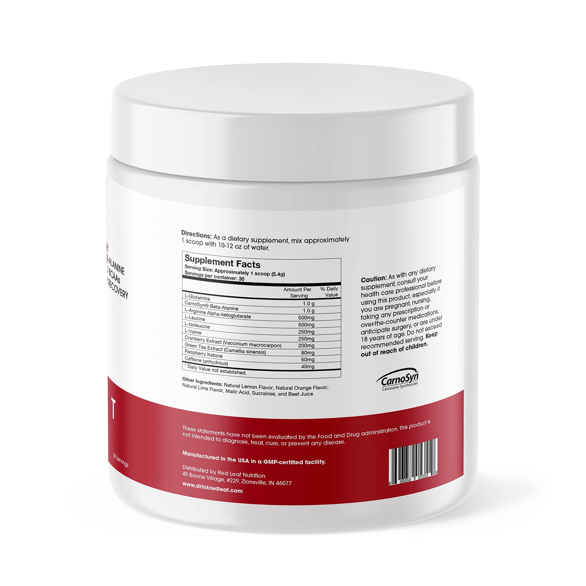 Red Leaf Pre Workout Energizer Powder, BCAA's, Beta-Alanine, Amino Acids and Green Tea Red Leaf buy supplements canada