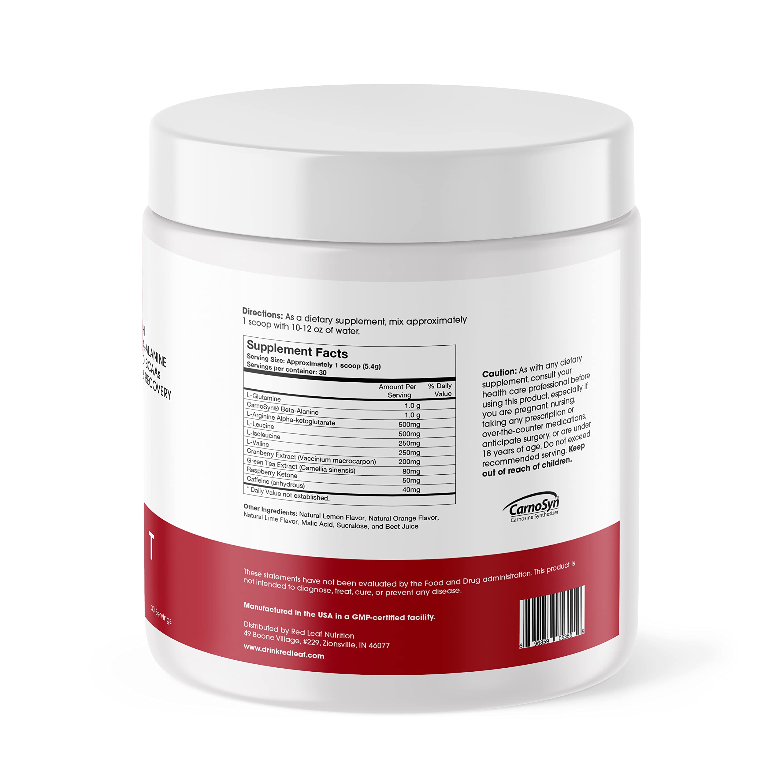 Red Leaf Pre Workout Energizer Powder, BCAA's, Beta-Alanine, Amino Acids and Green Tea Red Leaf buy supplements canada