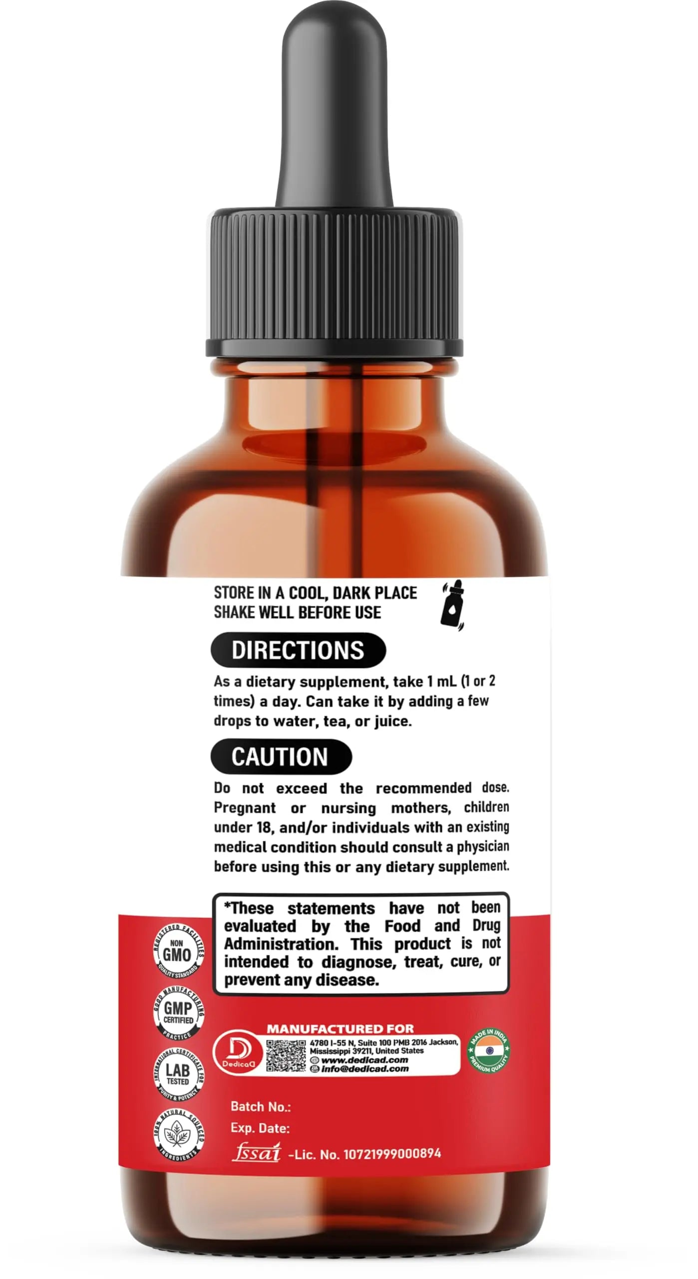 DEDICAD 11in1 Black Walnut Wormwood Cloves Liquid Drops with Cloves Buds, Senna Leaf, Psyllium Husk, Fennel Seed, Papaya Leaf and More - 2 oz Fl - 60 Days - Strawberry Flavor DEDICAD buy supplements canada