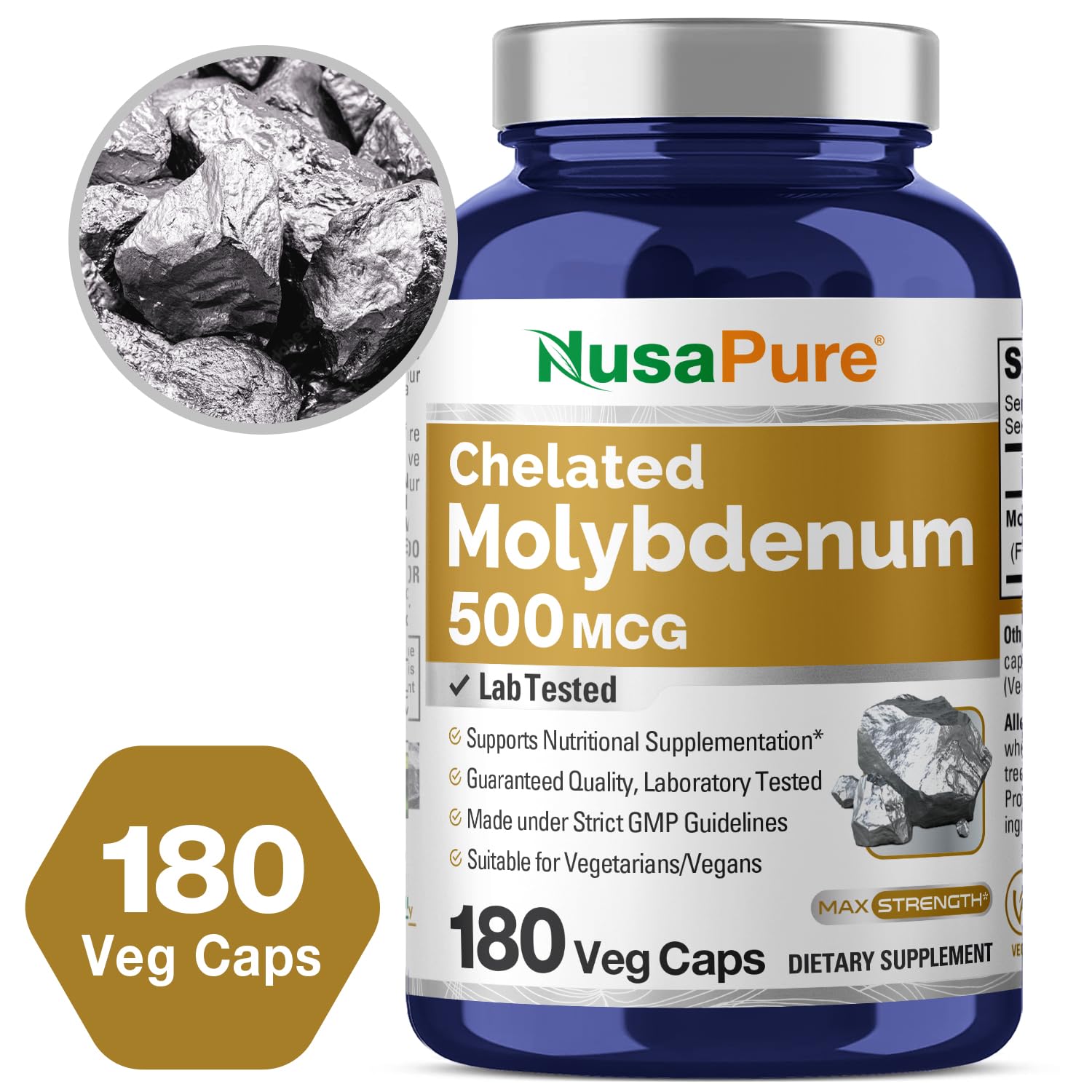 NusaPure Chelated Molybdenum 500 mcg 180 Vegetarian Caps (Vegan, Non-GMO) NusaPure buy supplements canada