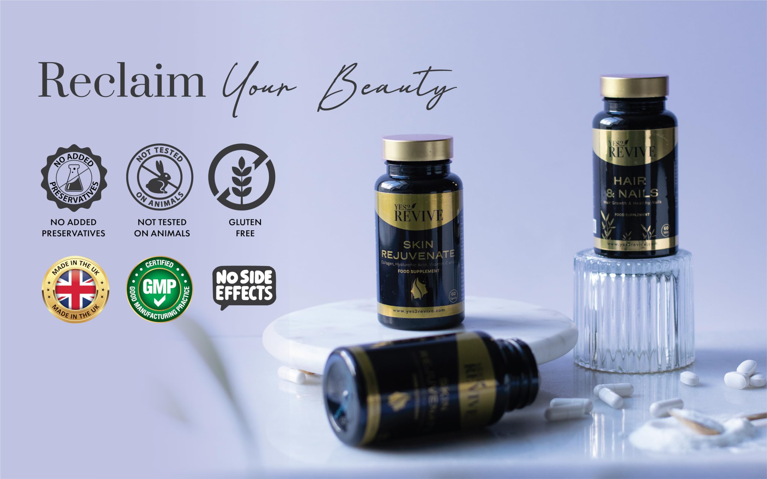 YES2 REVIVE Marine Collagen Capsules - Enhanced with Hyaluronic Acid Vitamin C & E Skin Rejuvenate YES2 REVIVE buy supplements canada