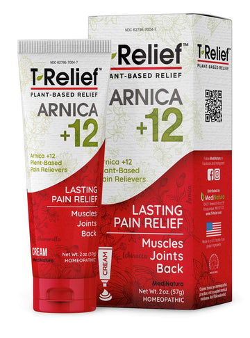 MediNatura T-Relief Extra Strength Discomfort Relief-Naturally-Soothing Cream That Supports Sore Joints-Stiffness & Body Ache Aid-Homeopathic Herbal Rub-Fast-Absorbing & Non-Sticky Lotion - 2 oz MediNatura buy supplements canada