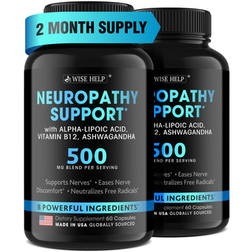Neuropathy Support Natural Nerve Discomfort Relief - Made in USA - Nerve Antioxidant for Trigeminal Neuralgia, Diabetic & Peripheral Neuropathy - Hands, Neck, Feet & Toes Treatment Formula - Pack of 2 WISEHELP buy supplements canada
