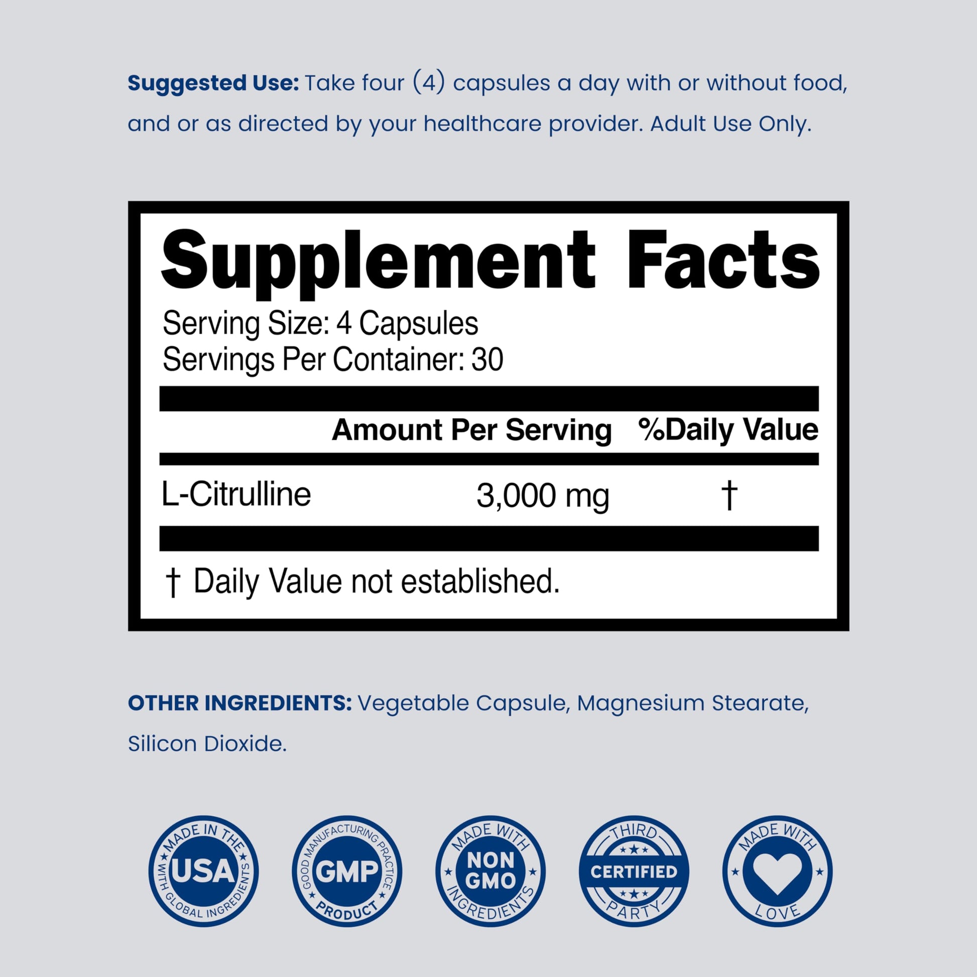 L Citrulline 3000mg Supplement (120 Capsules) Support L Arginine & Nitric Oxide Pills - L-Citrulline For Men & Women - Muscle Recovery & Pump Supplement - 3rd Party Tested DORADO NUTRITION buy supplements canada