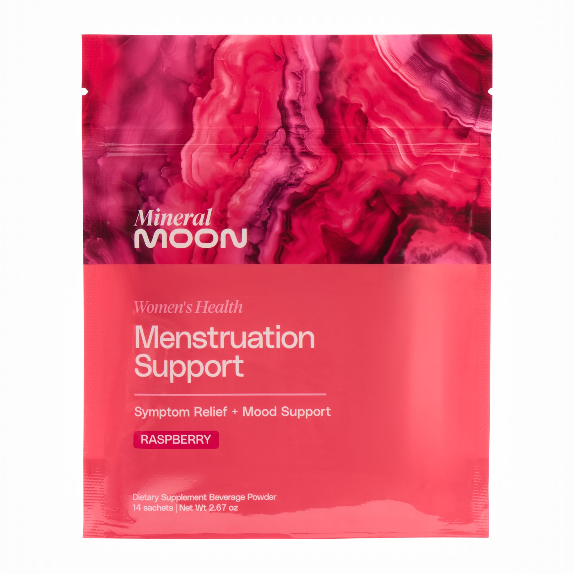 Mineral Moon Premium Menstruation Support - 14 Sachets Raspberry Drink - Hormonal Balance & PMS Support - Reduce Period Cramps, Fatigue & Nausea -with Magnesium Bisglycinate, BenfoPure B1 & Vitamin B6 Mineral Moon buy supplements canada