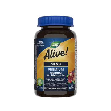 Nature's Way Alive! Men's Premium Gummy Multivitamin, Supports Healthy Heart, Muscle Function*, Full B-Vitamin Complex, Orange, Grape Nature's Way buy supplements canada