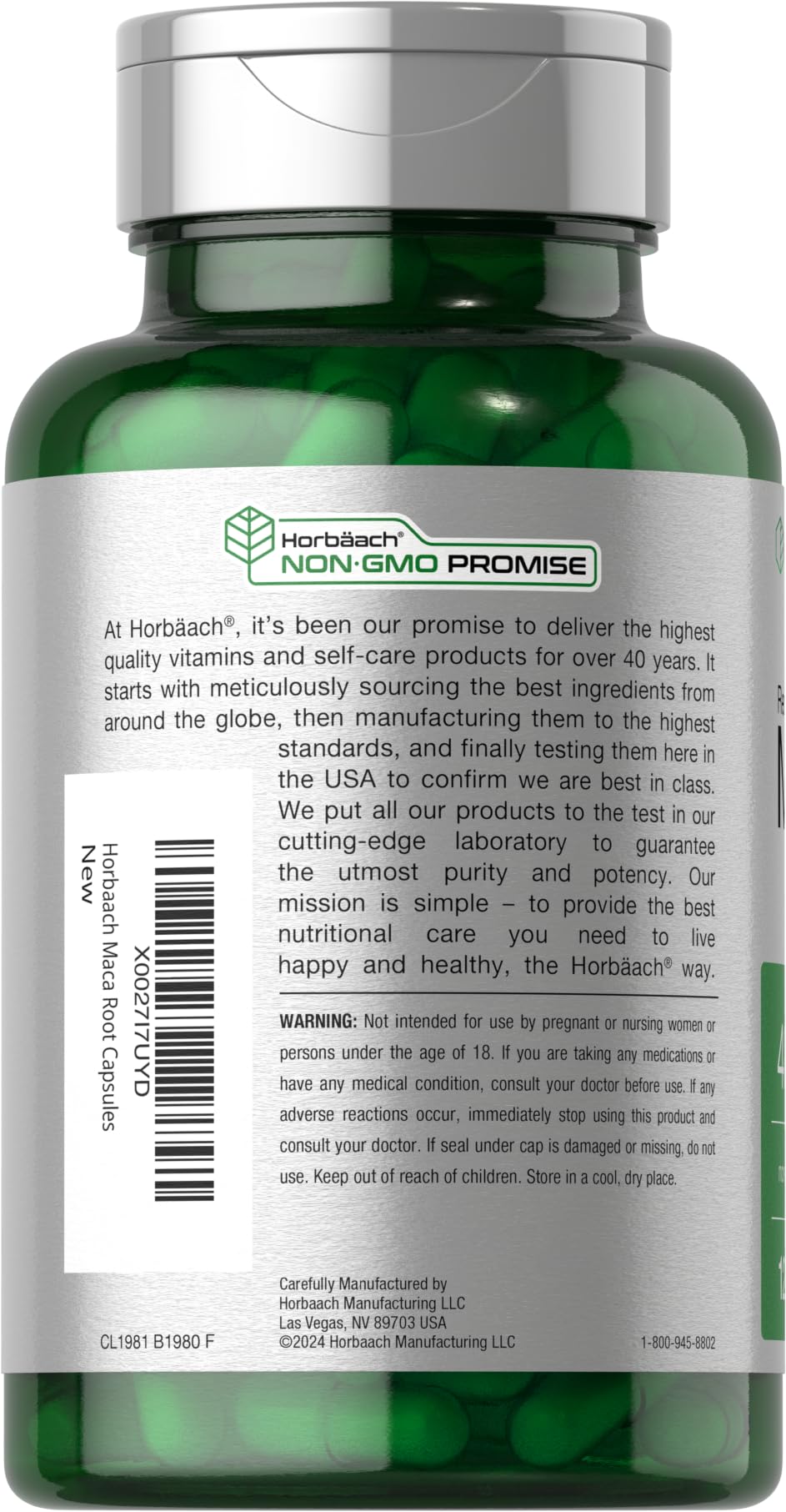 Horbäach Maca Root Capsules for Men and Women | 120 Pills | High Potency Extract | Non-GMO and Gluten Free Formula Horbäach buy supplements canada