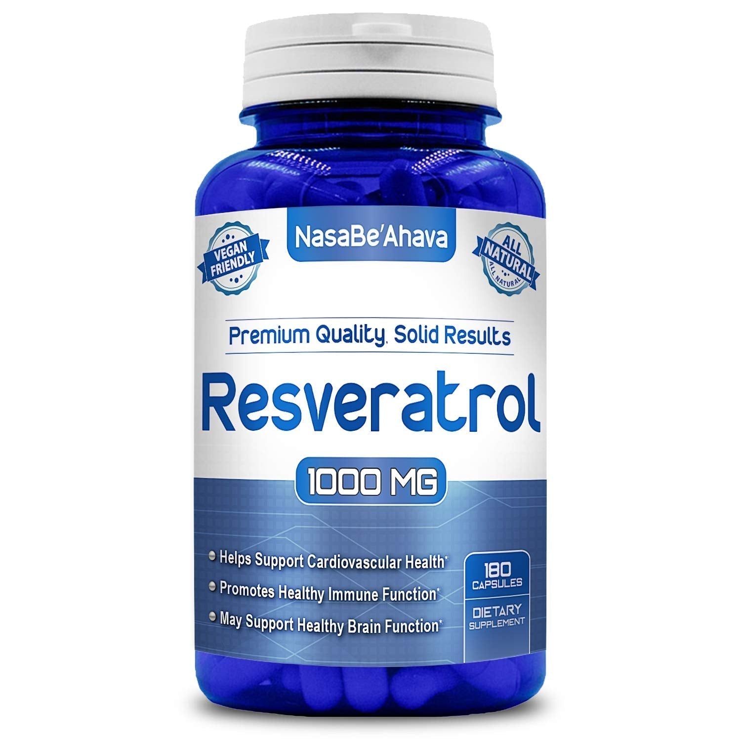 NASA Beahava 100% Pure Resveratrol - 1000mg Per Serving Max Strength (180 Capsules) NasaBeahava buy supplements canada