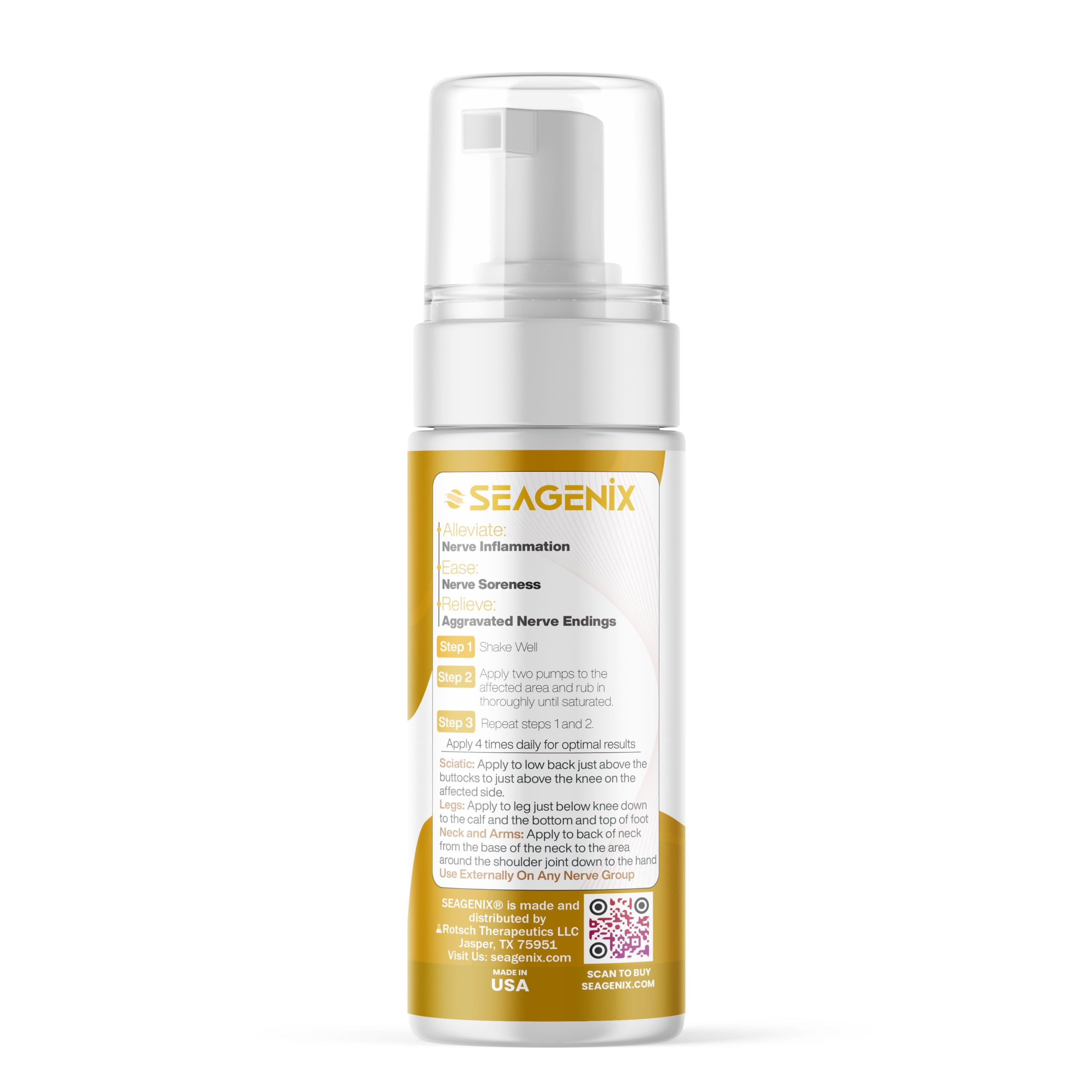 Seagenix Nerve Relief Muscle Foam - Nerve Spray Magnesium - Arnica - Boswellia - Menthol Formula - Nerve and Muscle Relief – Fast-Acting with Magnesium Sulfate - 150 ml - 1 Count Seagenix buy supplements canada