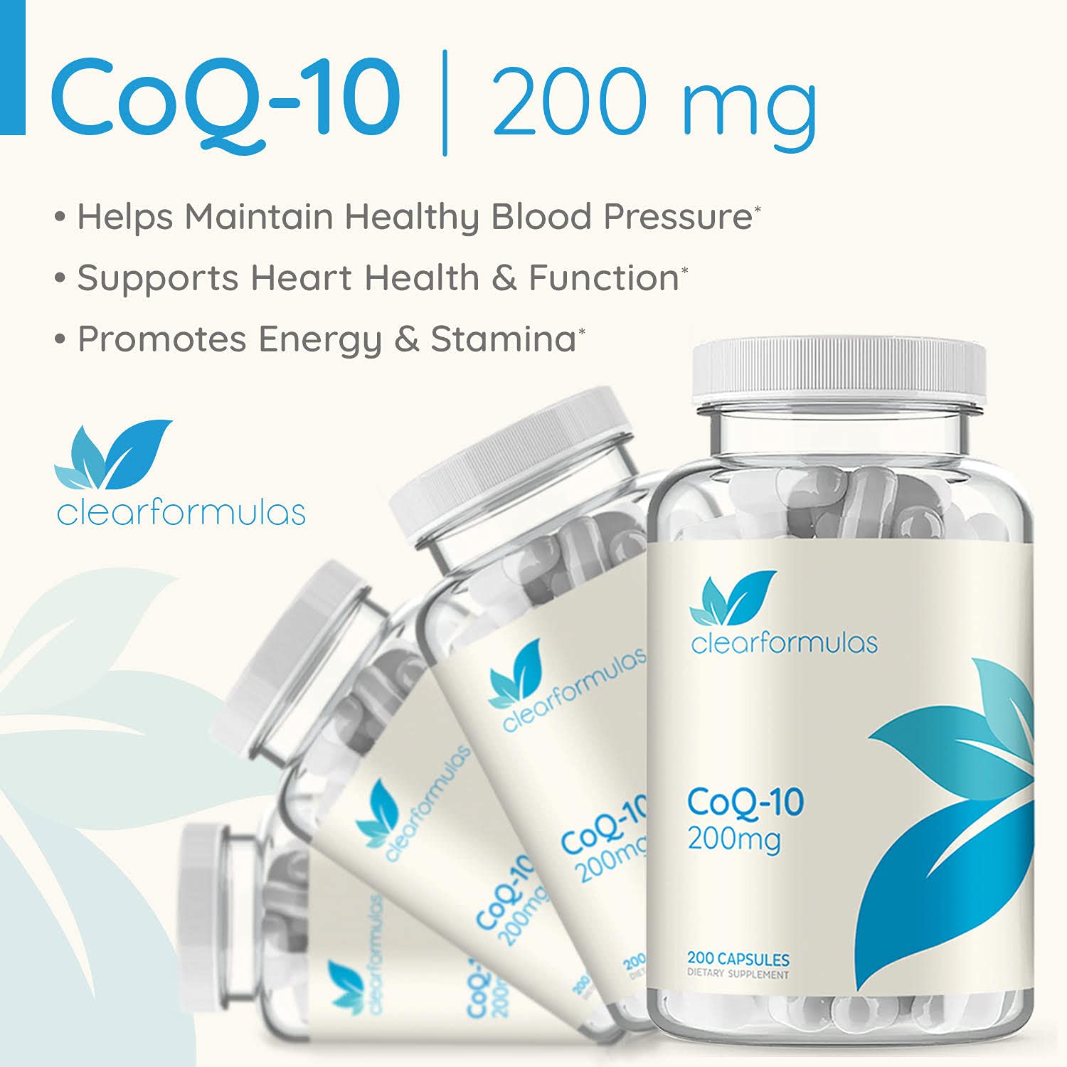 Clear Formulas CoQ10 200mg 200 Capsules Quick Absorption Non-GMO Clear Formulas buy supplements canada
