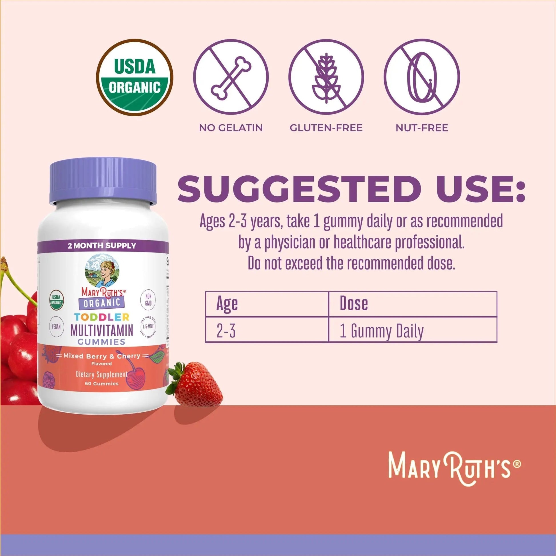 MaryRuth Organics Vitamin Gummy | Kids and Toddlers Age 2+ | USDA | Daily Vitamin C | D3 | Zinc | MaryRuth Organics buy supplements canada
