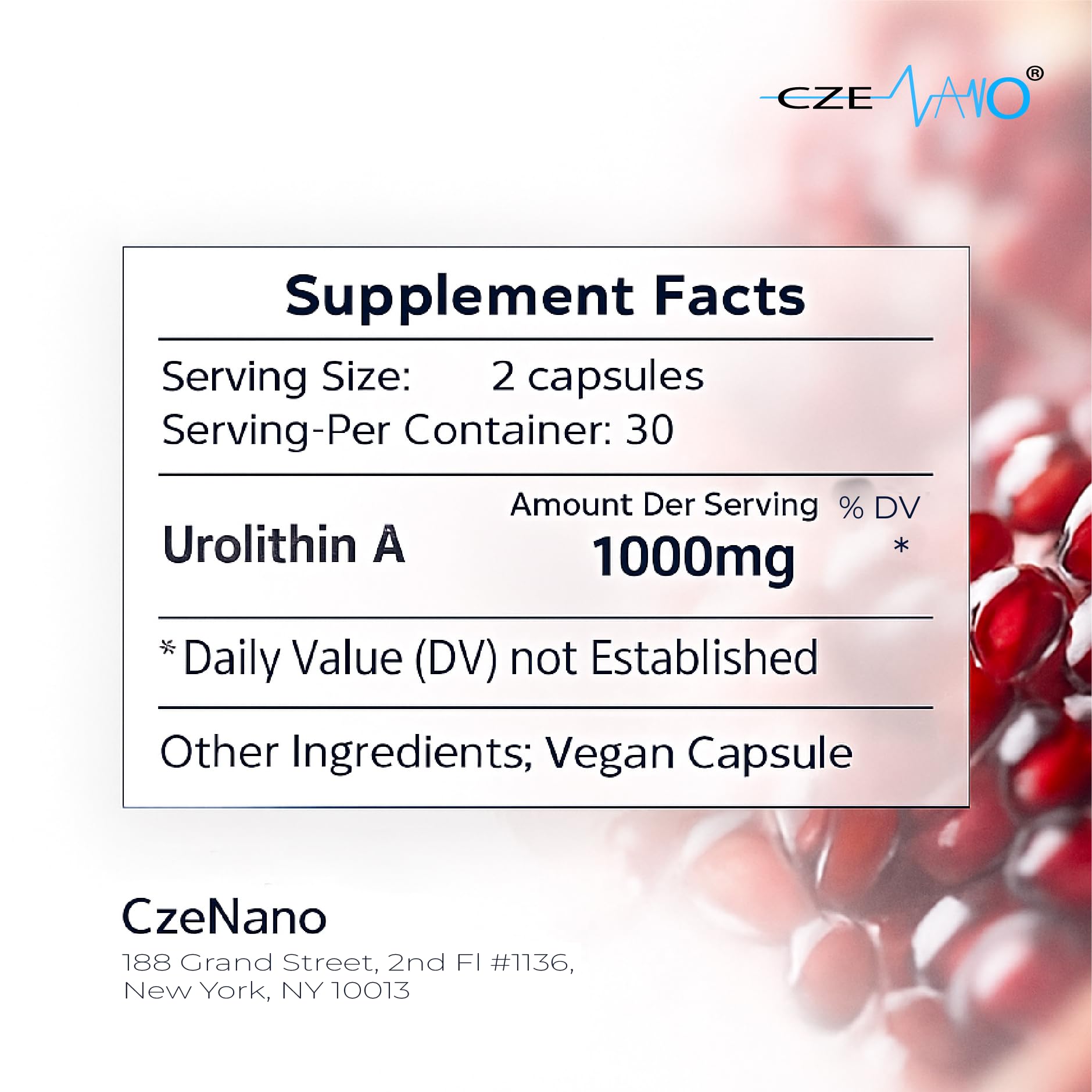 CzeNano Longevity – Ultra-Pure Urolithin A Supplement 1000 mg | Mitochondrial Support, Cellular Energy & Muscle Strength | Third-Party Tested COA | 60 Vegan Capsules CzeNano buy supplements canada