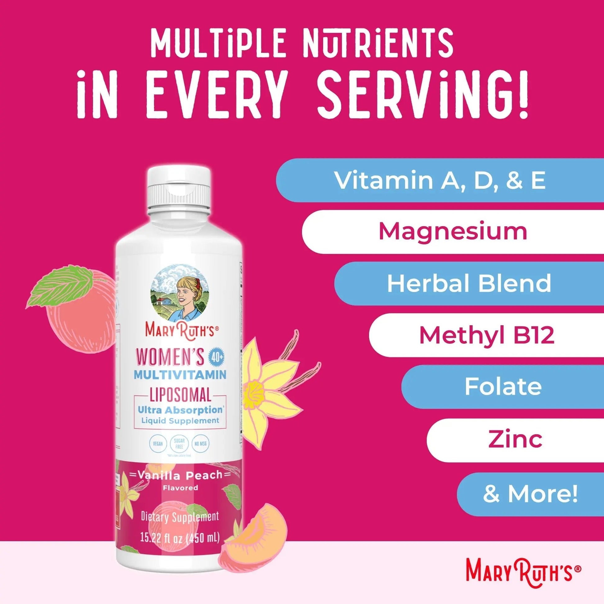 MaryRuth Organics Multivitamin for Women 40+, Womens Multivitamin Liposomal, Immune Support Supplement MaryRuth Organics buy supplements canada