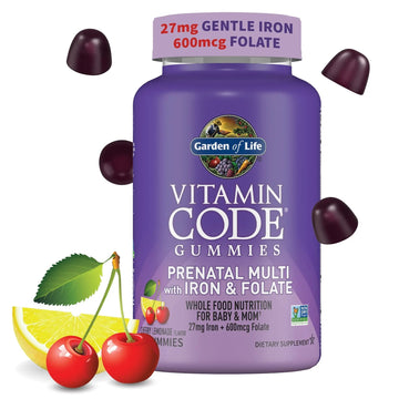 Essential Prenatal Gummy Vitamins for Women with Iron: Folate, Biotin, D3 & B12 + Probiotics for Digestion, Vitamin Code Multivitamin Garden of Life buy supplements canada