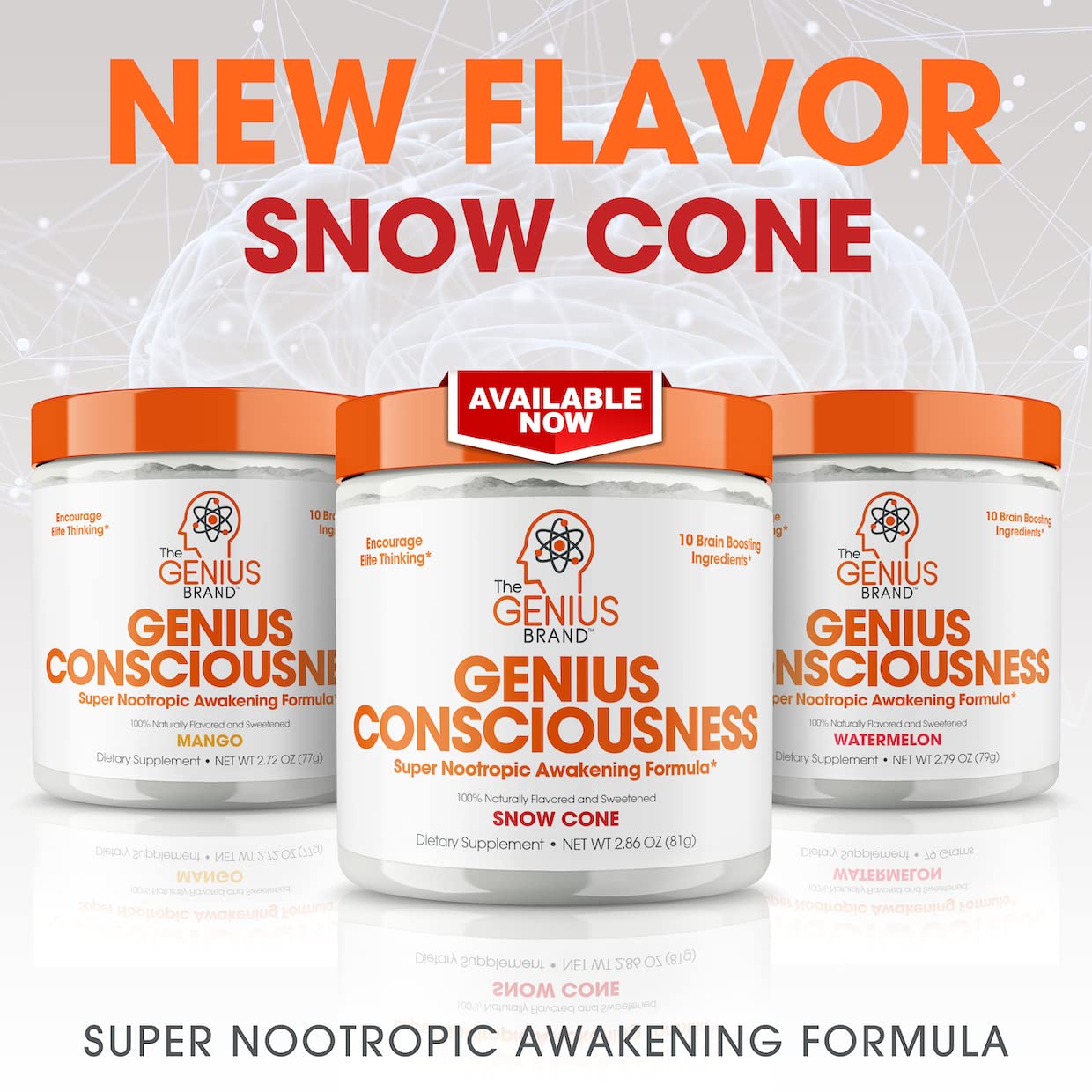 Genius Consciousness, Super Nootropic Brain Supplement Powder, Watermelon The Genius Brand buy supplements canada
