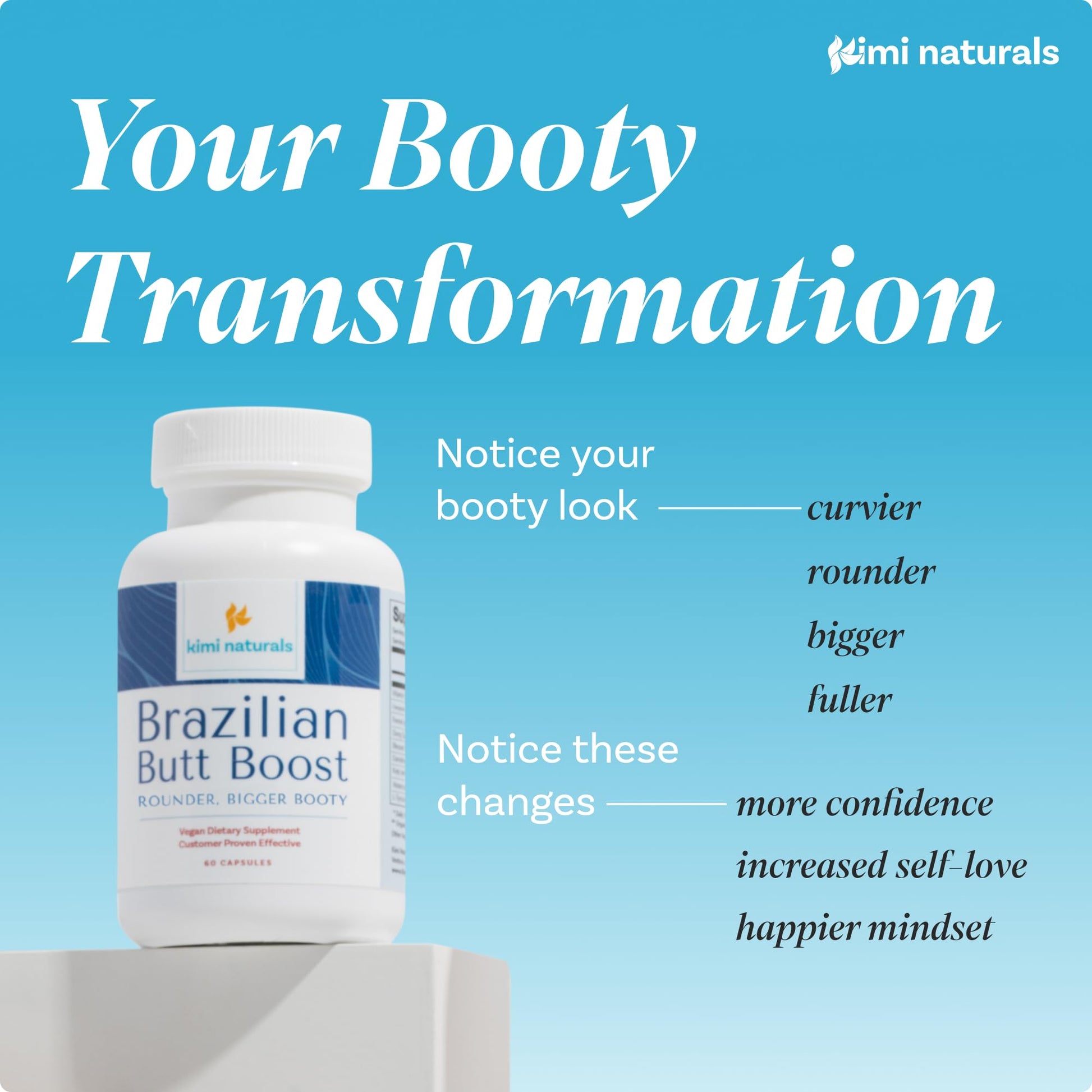 Kimi Naturals Butt Enhancer Pills - Tightening and Butt Lifting Supplements for Bigger Booty and Curvy Hips - Fast Growth Bum Enhancement 60 Capsules KIMI buy supplements canada