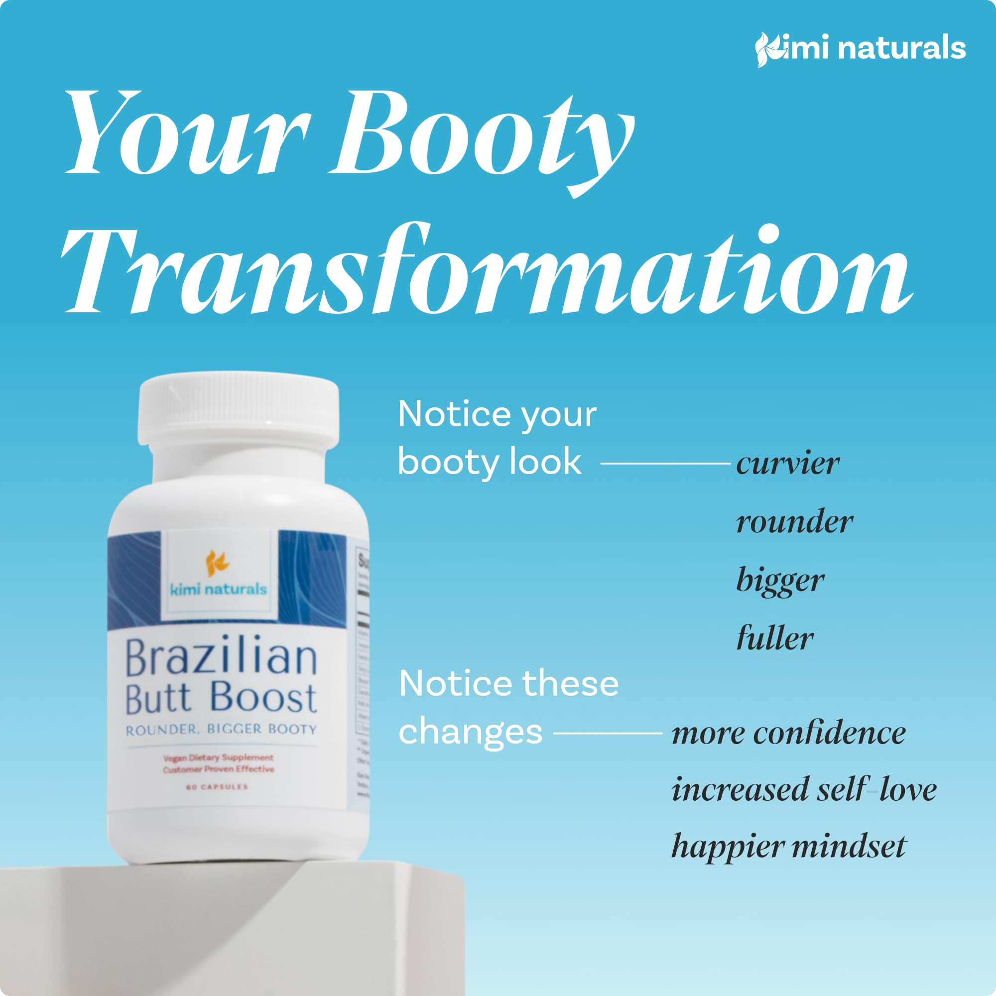 Kimi Naturals Butt Enhancer Pills - Tightening and Butt Lifting Supplements for Bigger Booty and Curvy Hips - Fast Growth Bum Enhancement 60 Capsules KIMI buy supplements canada