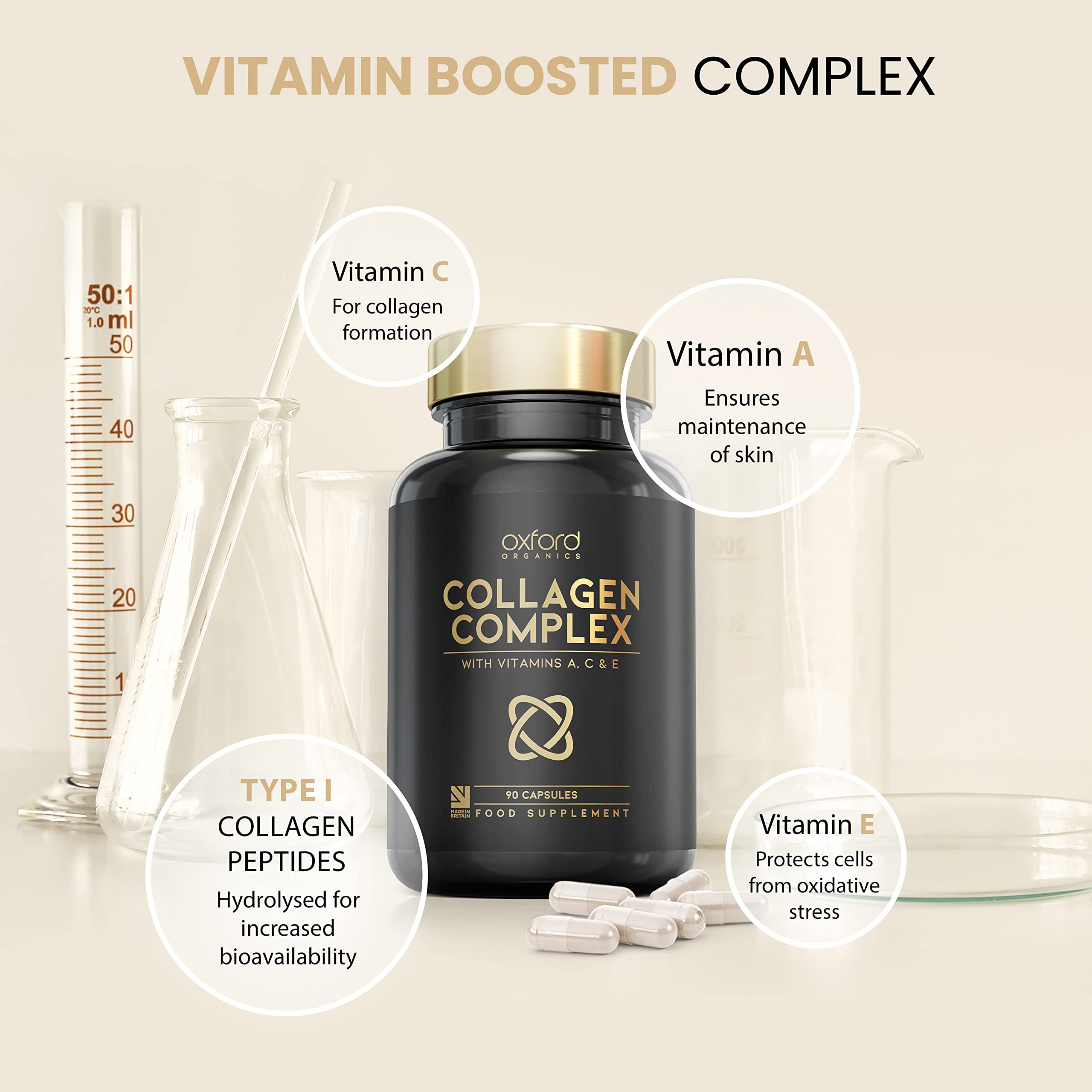 Advanced Collagen Complex | 1593mg Vitamin Boosted Complex for Glowing Hair, Skin & Nails Oxford Organics buy supplements canada