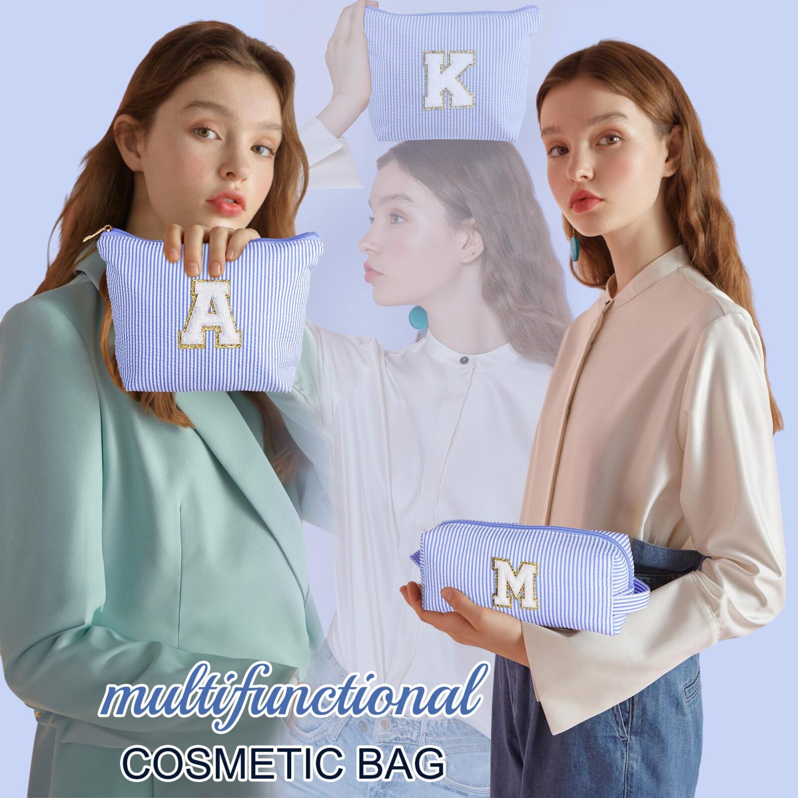 YOOLIFE Birthday Gifts for Teen Girls Kids Initial Makeup Bag | Teen Girl Gift Trendy Stuff | Travel Makeup Bag Toiletry Bags | Gifts for 3 4 5 6 7 8 9 10 11 12 13 Year Old Girl Blue K YOOLIFE buy supplements canada