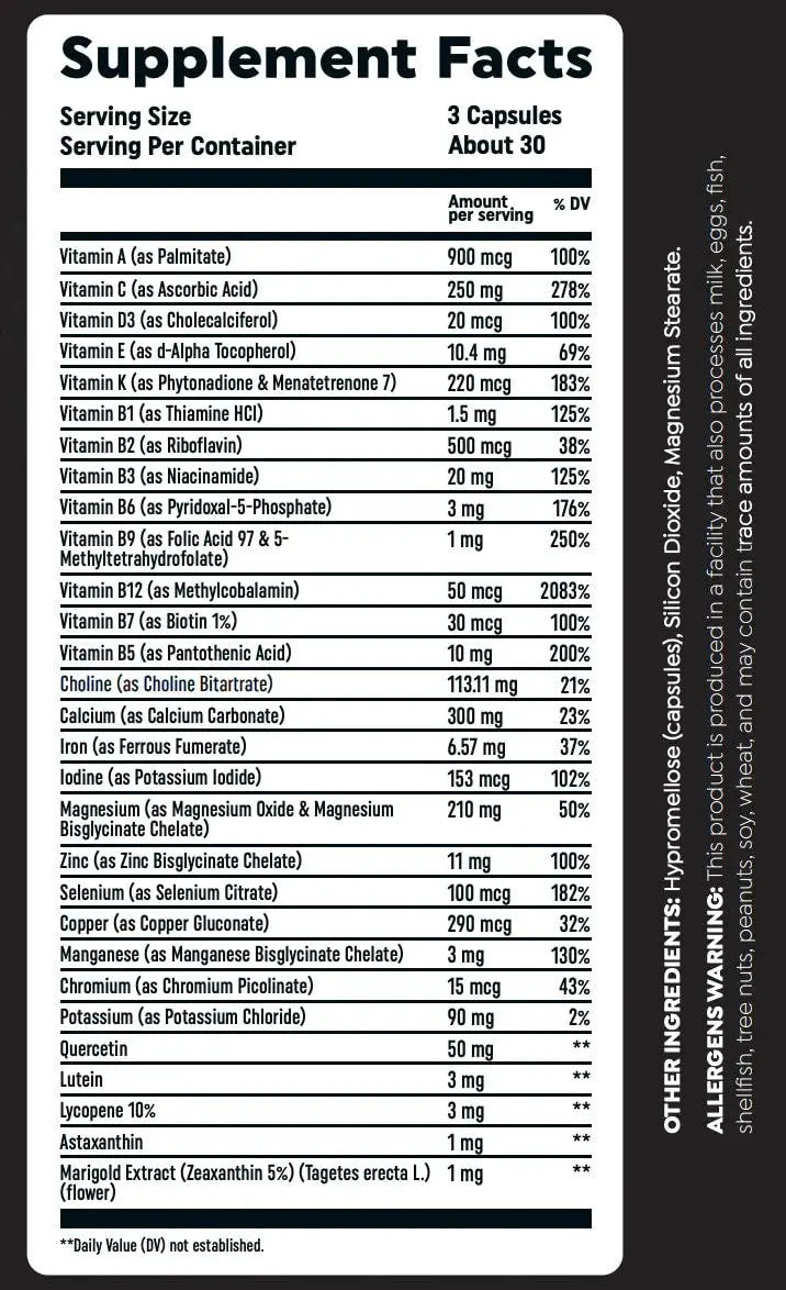 Multi VIT by HTLT | Complete Multivitamin for Men and Women | Daily Energy and Immunity Supplement | HTLT Supps buy supplements canada