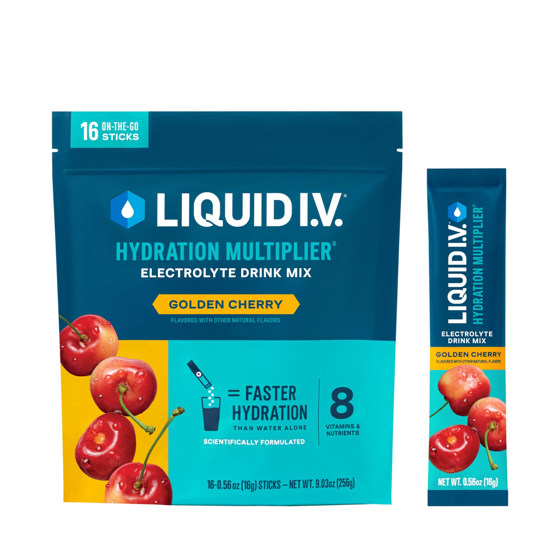 Liquid I.V.® Hydration Multiplier - Golden Cherry | Electrolyte Powder Drink Mix | 1 Pack (16 Servings) Liquid I.V. buy supplements canada