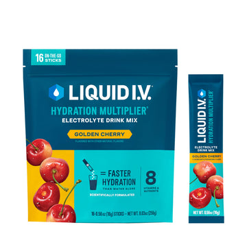 Liquid I.V.® Hydration Multiplier - Golden Cherry | Electrolyte Powder Drink Mix | 1 Pack (16 Servings) Liquid I.V. buy supplements canada