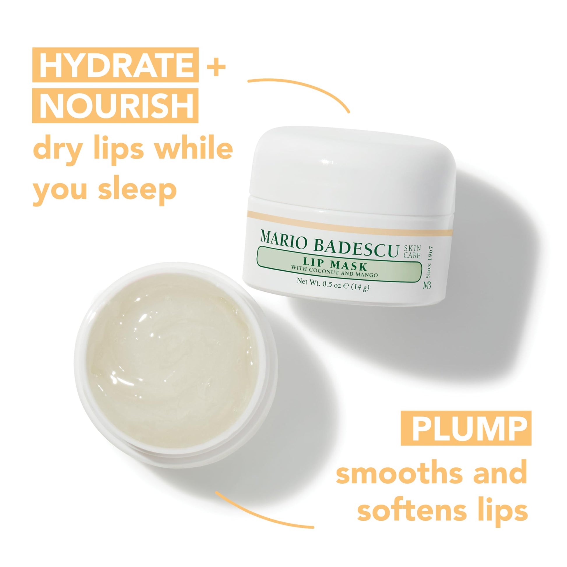 Mario Badescu Lip Mask with Coconut and Mango for All Skin Types, Overnight Lip Treatment Enriched With Skin Softening Coconut Oil, Sunflower Seed Oil and Hydrating Shea Butter, 0.5 Ounces Mario Badescu buy supplements canada