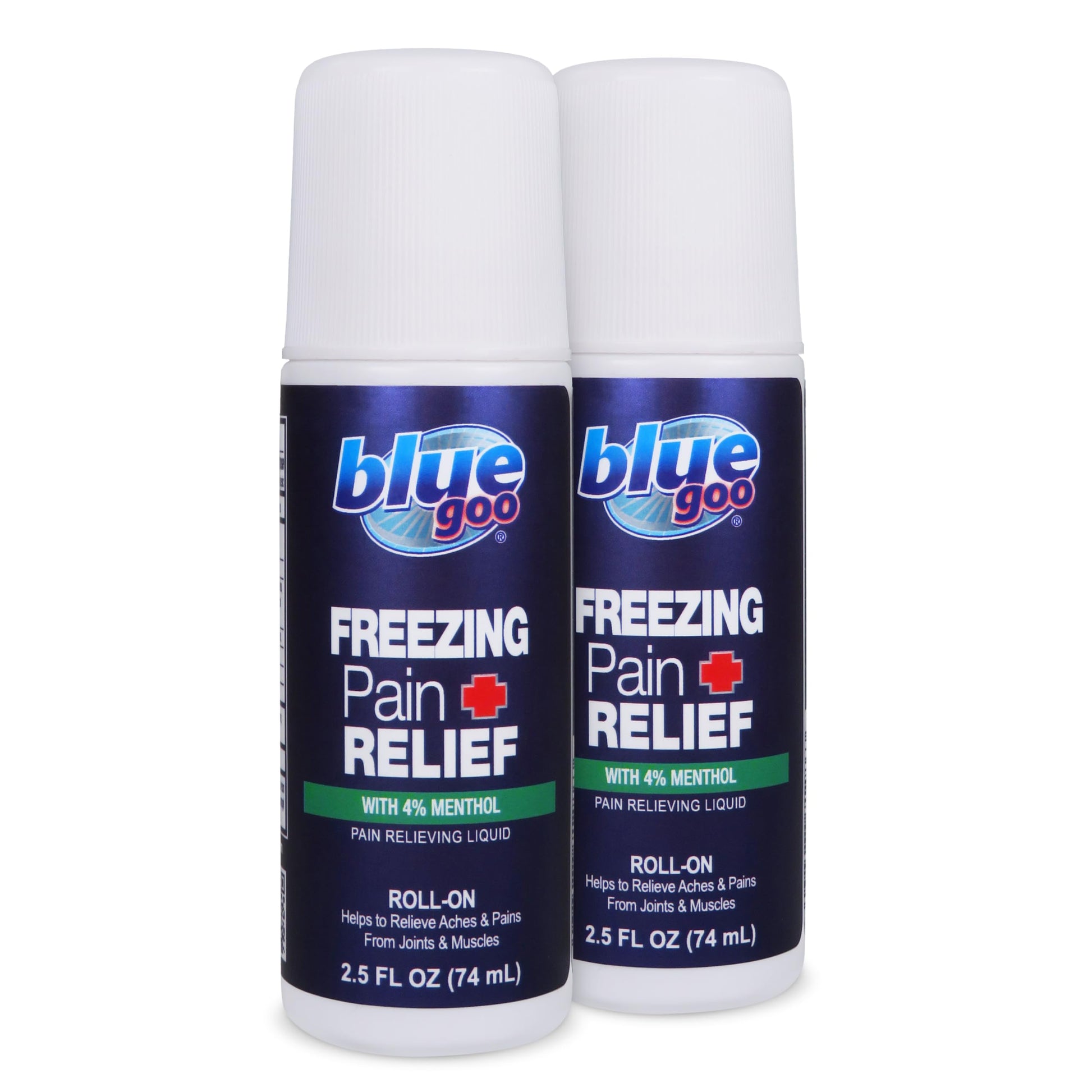 Blue Goo Pain Relieving Menthol Roll On - Fast-Acting Muscle & Joint Pain Relief - 2 x 2.5 oz Blue Goo buy supplements canada